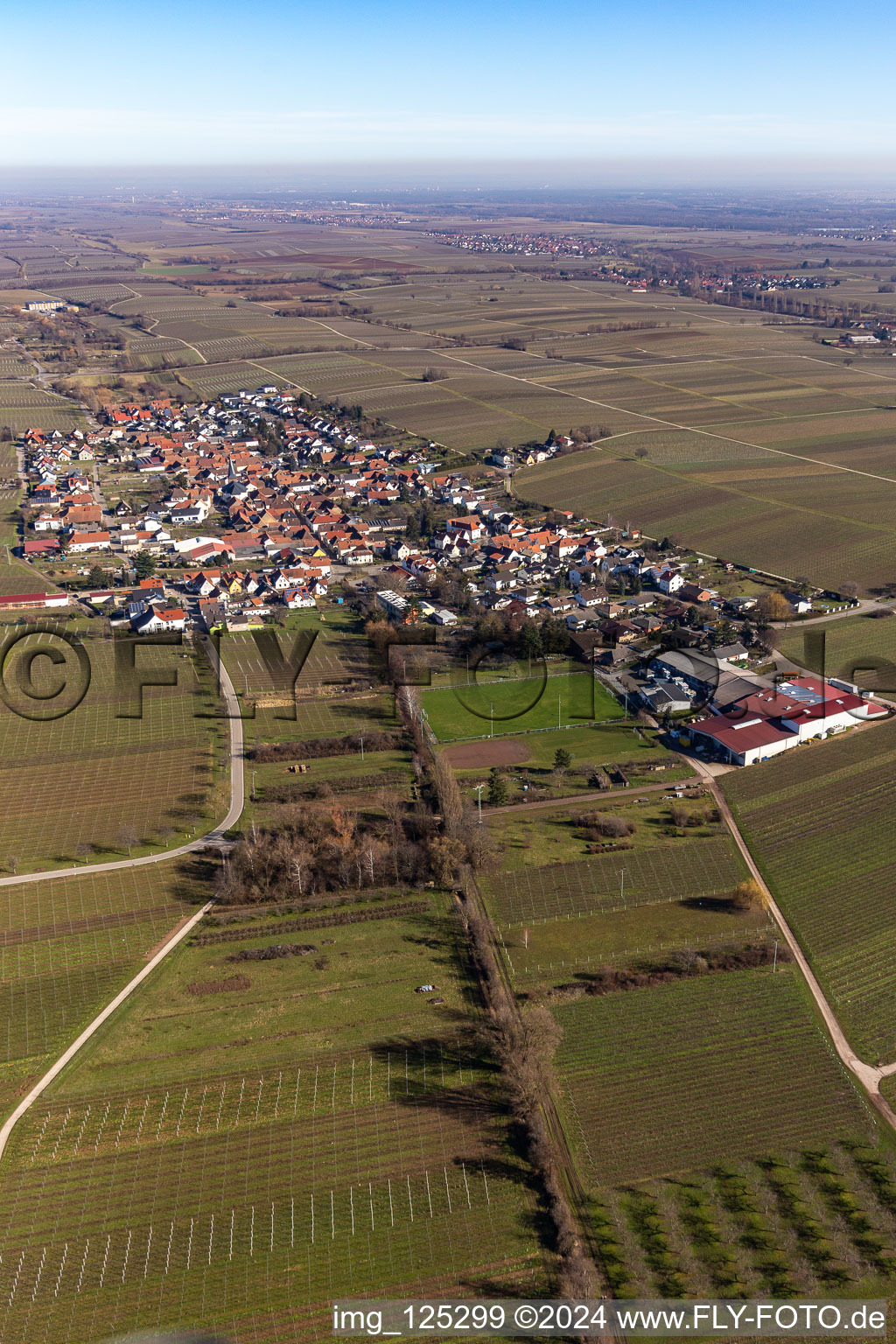 Roschbach dans le département Rhénanie-Palatinat, Allemagne depuis l'avion