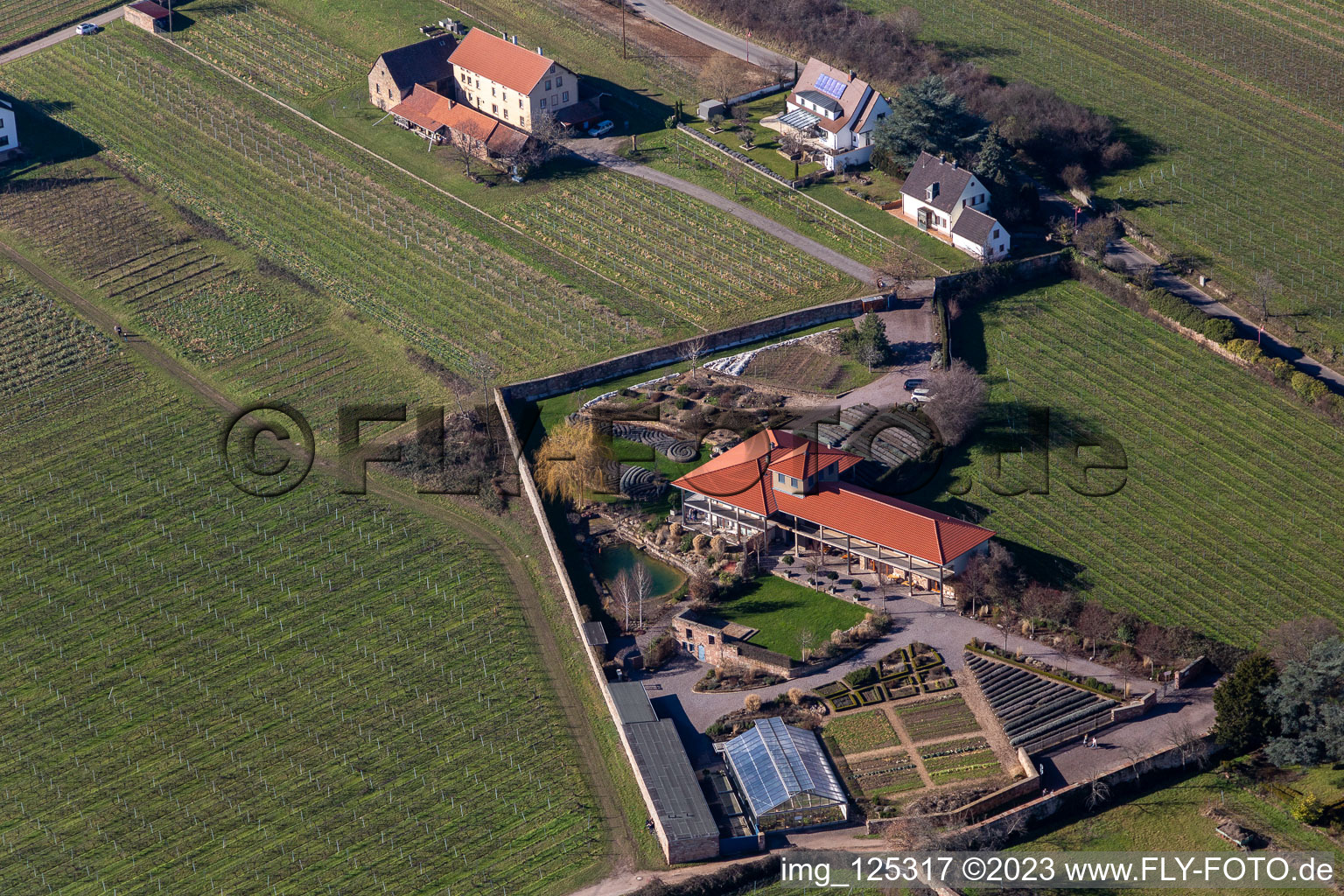 Vue aérienne de Klosterstr. à Edenkoben dans le département Rhénanie-Palatinat, Allemagne