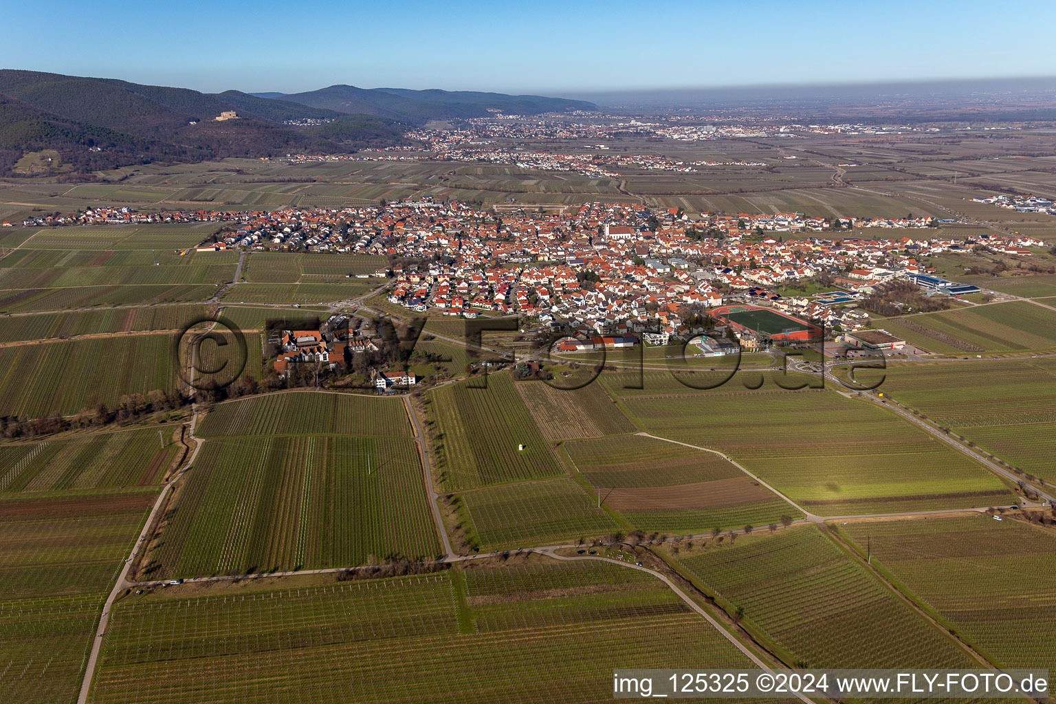 Image drone de Maikammer dans le département Rhénanie-Palatinat, Allemagne