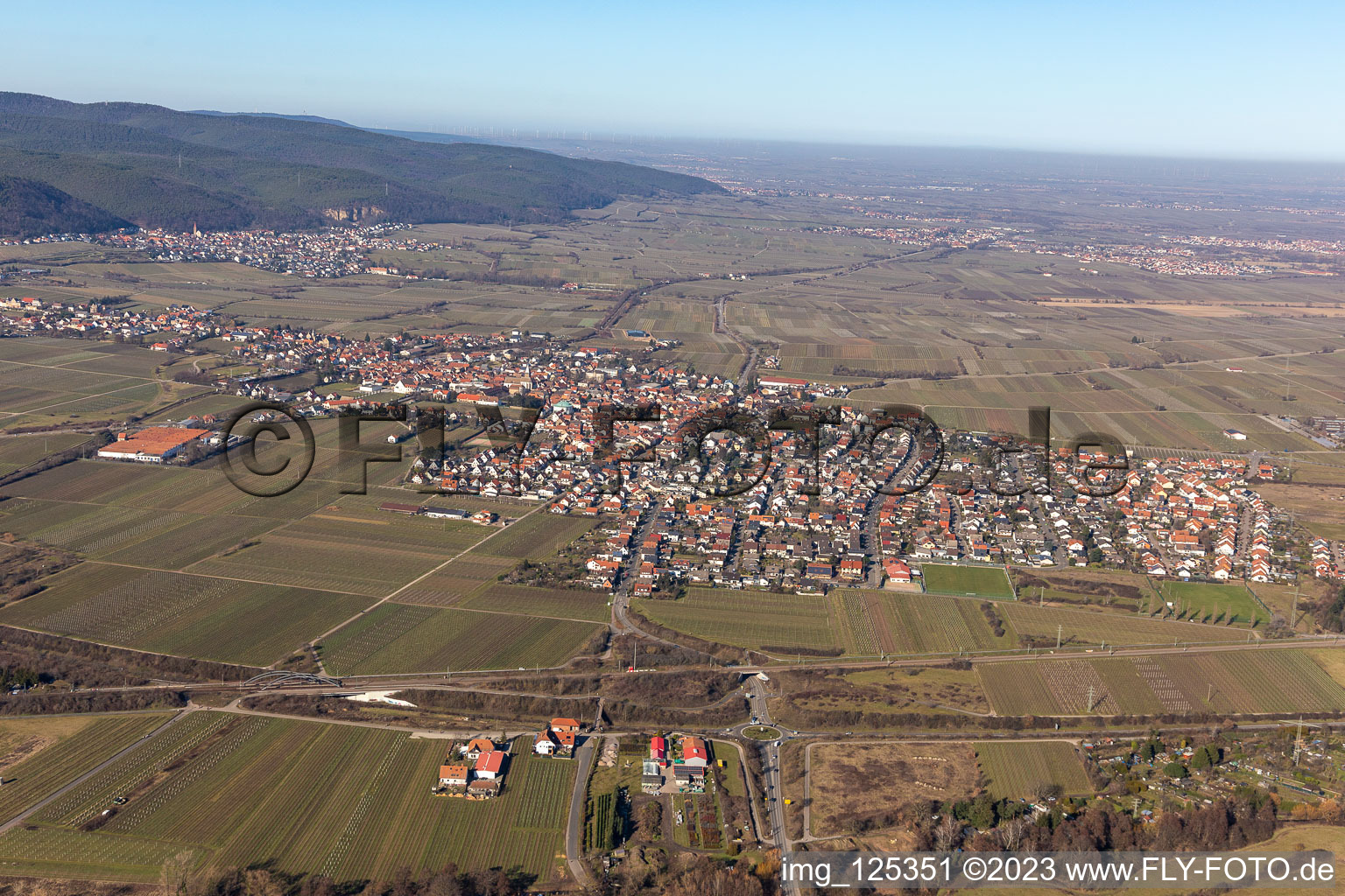 Quartier Mußbach in Neustadt an der Weinstraße dans le département Rhénanie-Palatinat, Allemagne vue d'en haut