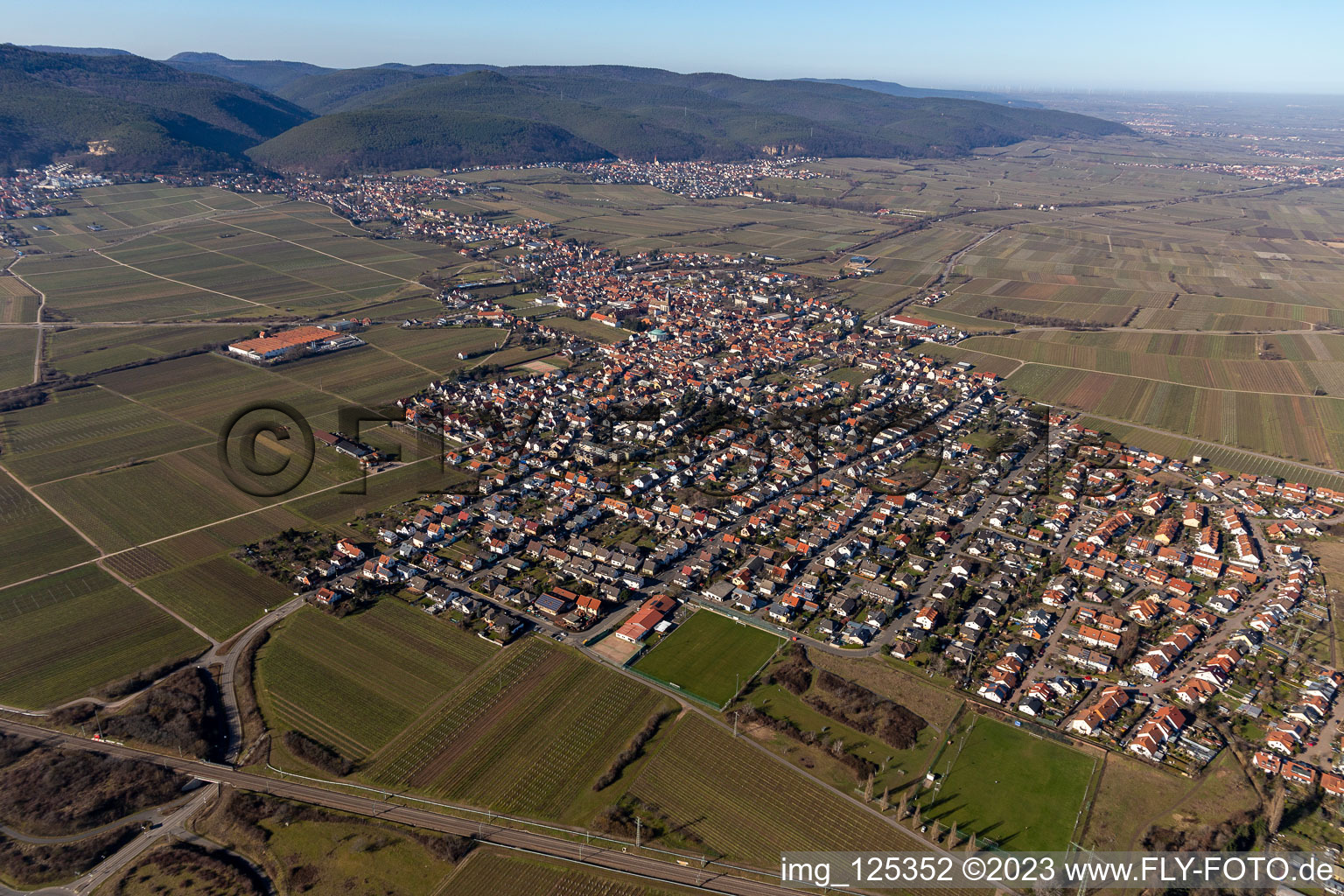 Quartier Mußbach in Neustadt an der Weinstraße dans le département Rhénanie-Palatinat, Allemagne depuis l'avion