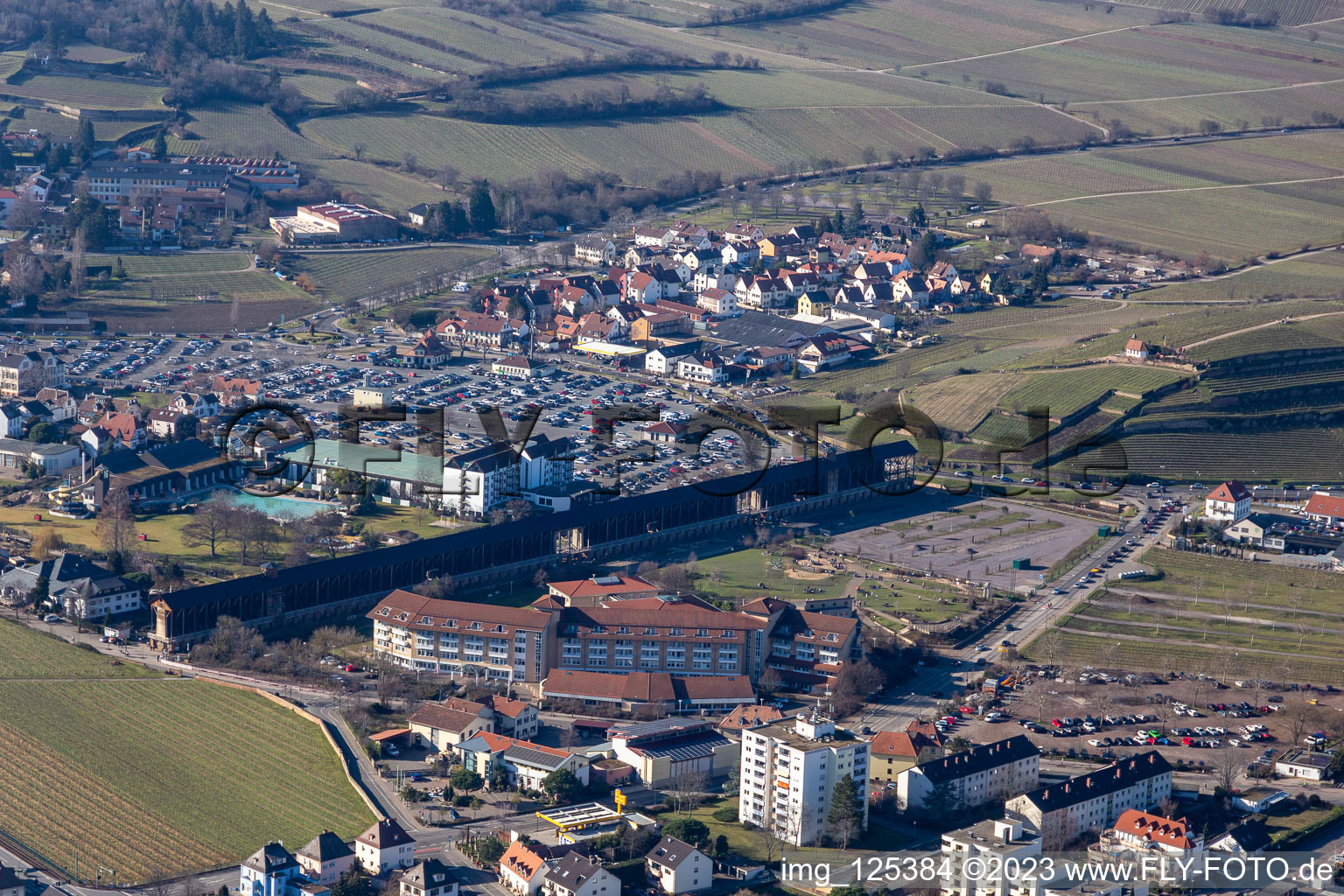 Vue aérienne de Clinique du parc médian à le quartier Pfeffingen in Bad Dürkheim dans le département Rhénanie-Palatinat, Allemagne
