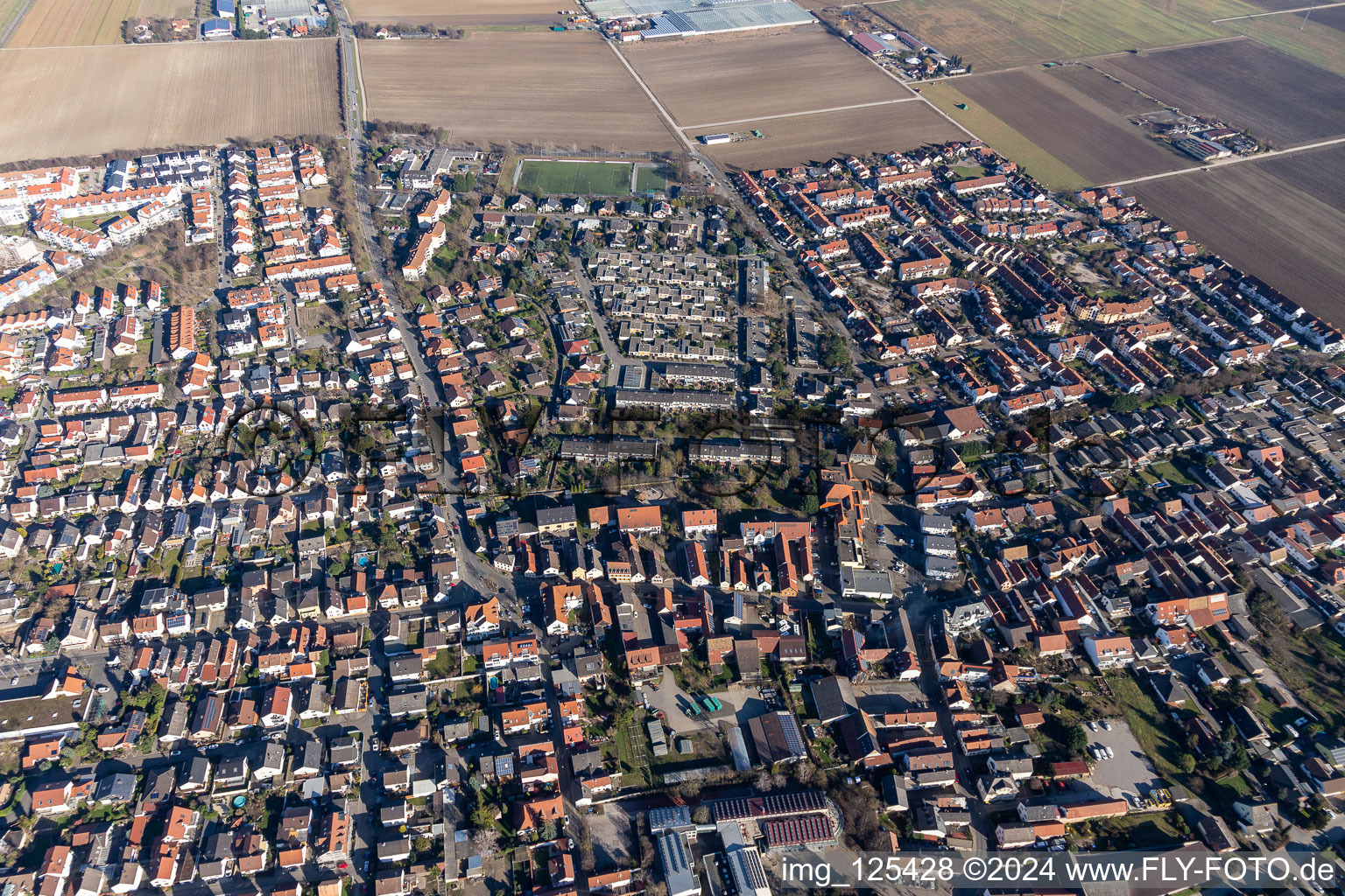 Vue aérienne de Quartier Ruchheim in Ludwigshafen am Rhein dans le département Rhénanie-Palatinat, Allemagne