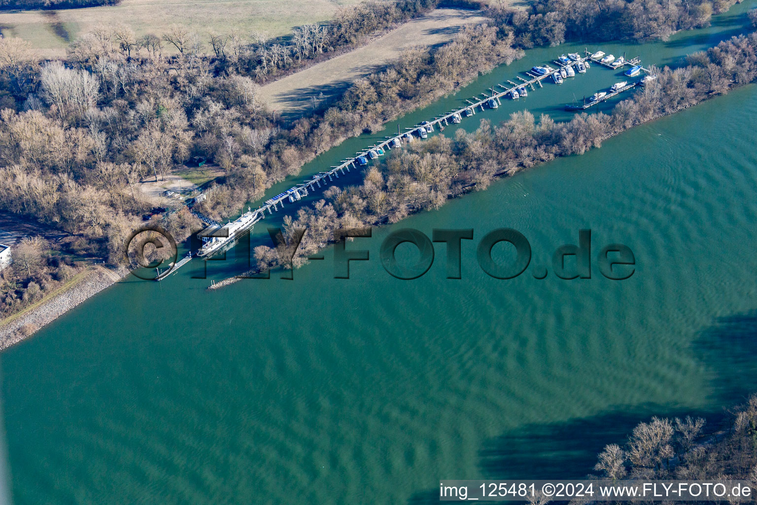 Photographie aérienne de Marina à le quartier Rheinau in Mannheim dans le département Bade-Wurtemberg, Allemagne