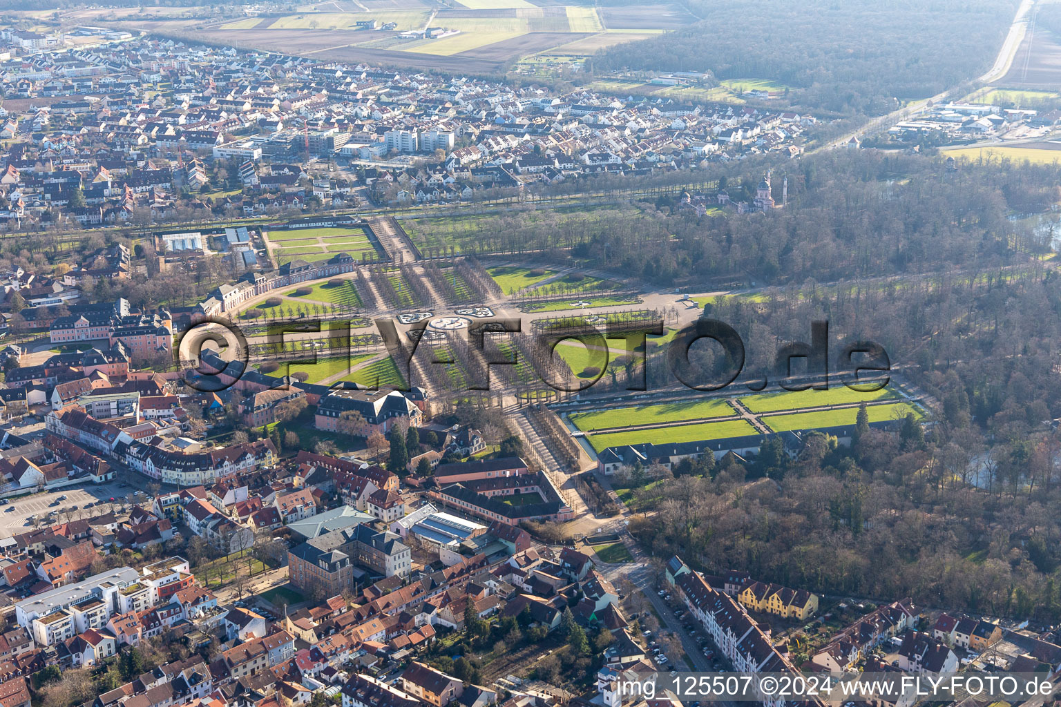 Photographie aérienne de Parc du château à Schwetzingen dans le département Bade-Wurtemberg, Allemagne