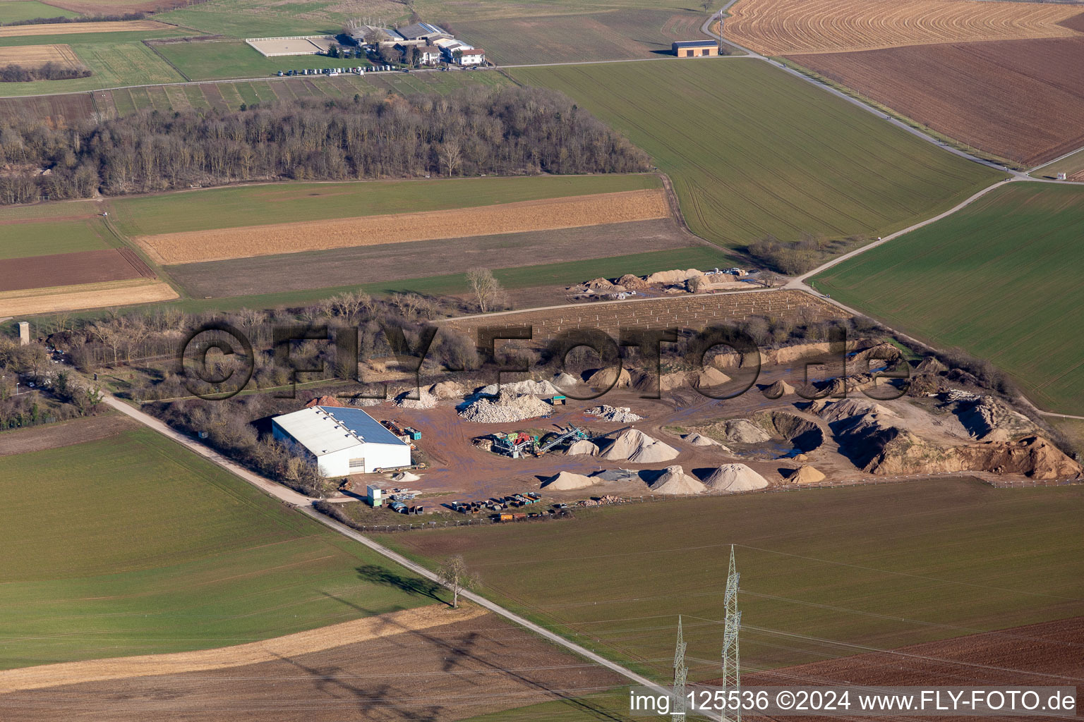 Vue aérienne de Centre de recyclage à Plankstadt dans le département Bade-Wurtemberg, Allemagne