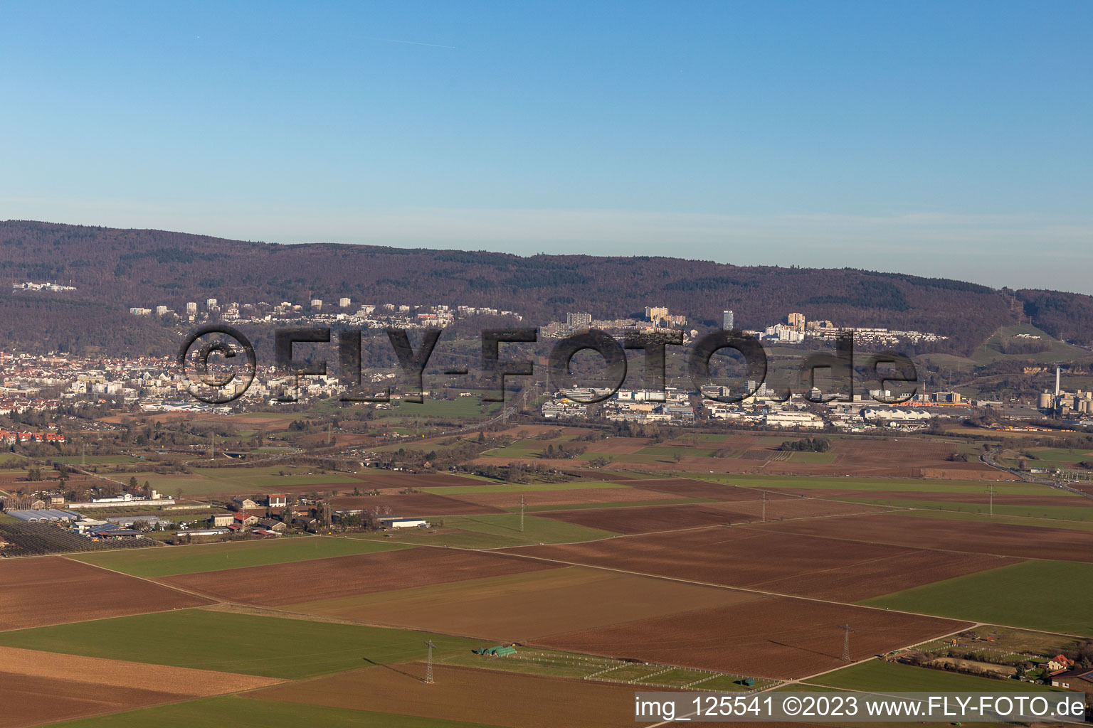 Vue aérienne de Boxberg et Emmertsgrund au-dessus de Rohrbach et Leimen à le quartier Rohrbach in Heidelberg dans le département Bade-Wurtemberg, Allemagne