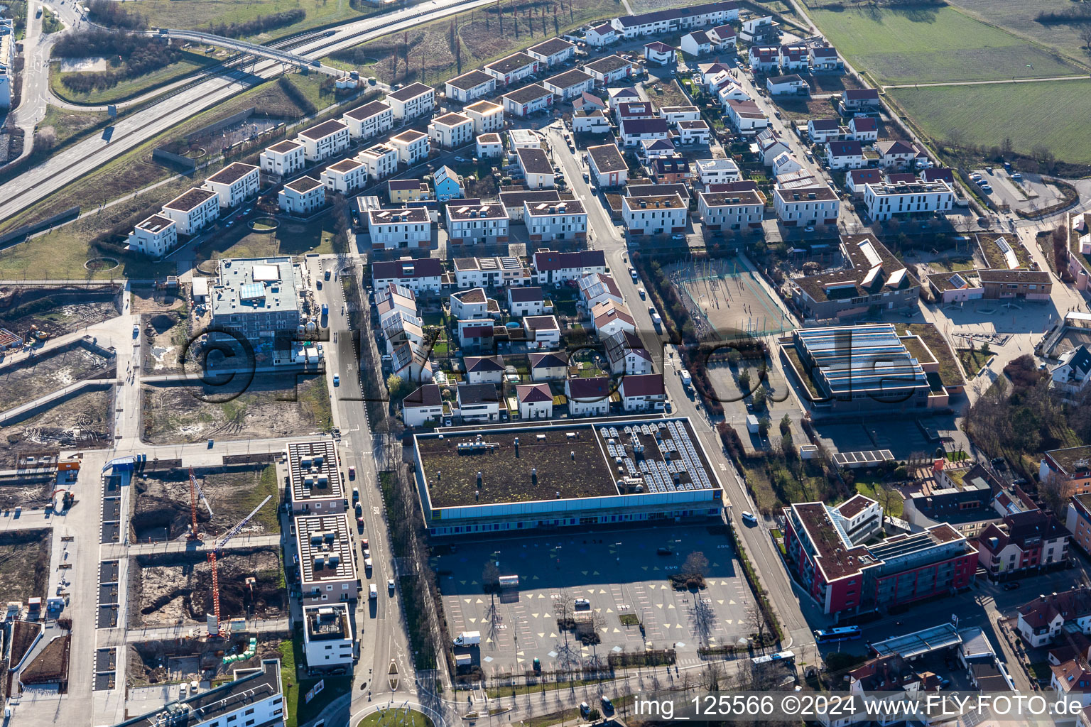 Vue oblique de Walldorf dans le département Bade-Wurtemberg, Allemagne