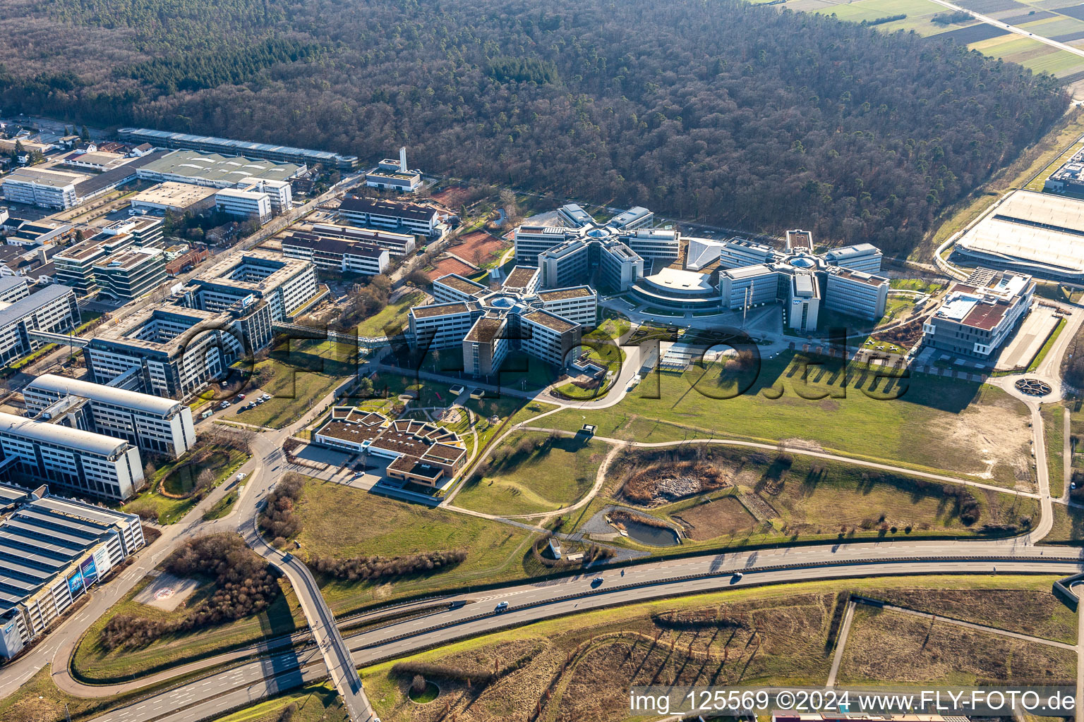 Vue aérienne de SAP Allemagne SE & Co. KG à Walldorf dans le département Bade-Wurtemberg, Allemagne