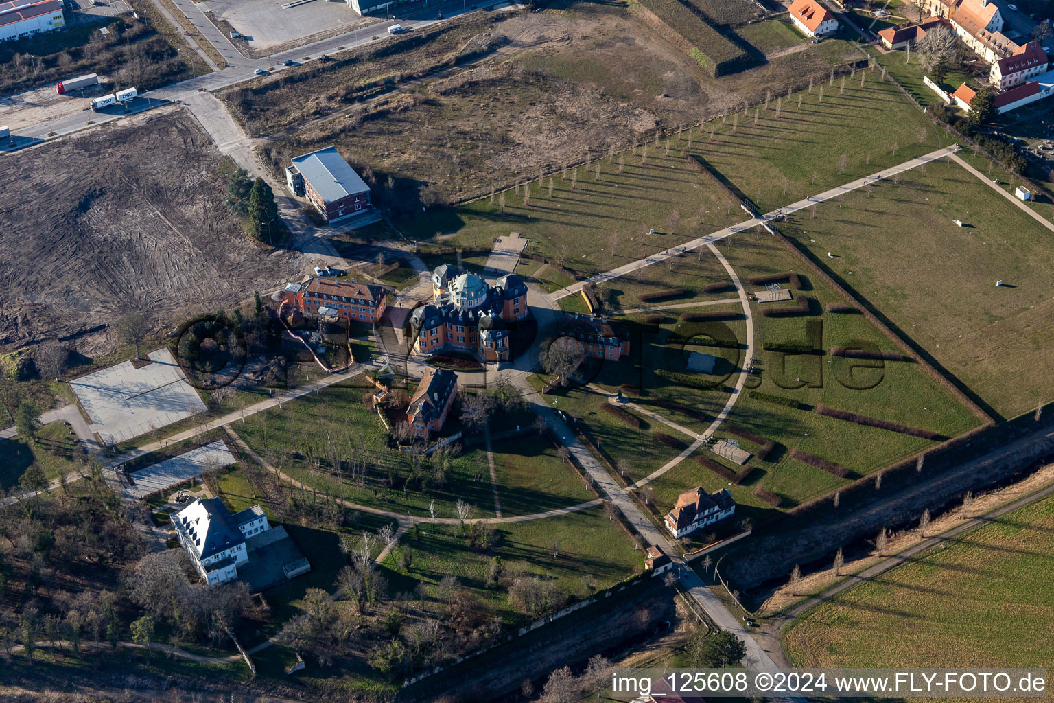 Vue oblique de Ermitage à Waghäusel dans le département Bade-Wurtemberg, Allemagne