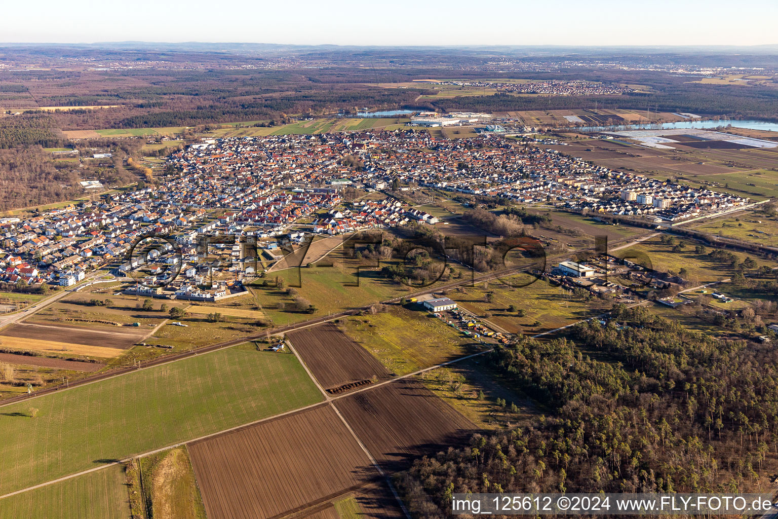 Quartier Wiesental in Waghäusel dans le département Bade-Wurtemberg, Allemagne d'en haut