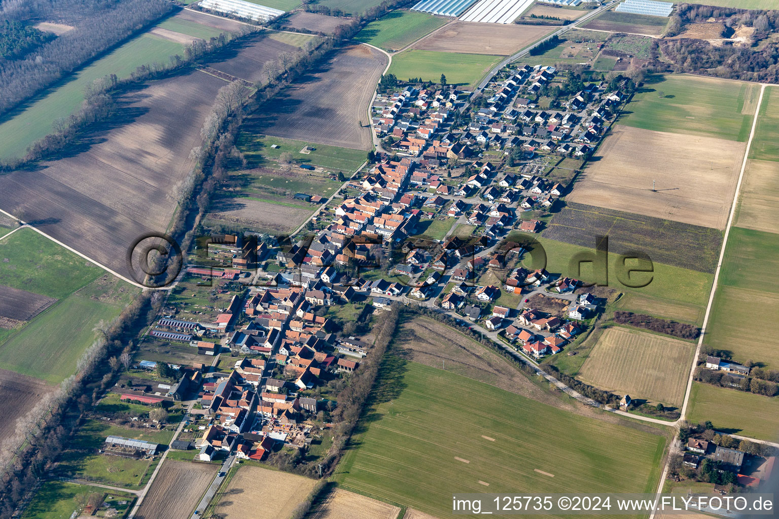 Photographie aérienne de Champs agricoles et surfaces utilisables à Herxheimweyher dans le département Rhénanie-Palatinat, Allemagne