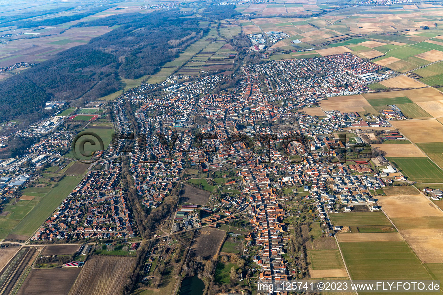 Quartier Herxheim in Herxheim bei Landau dans le département Rhénanie-Palatinat, Allemagne depuis l'avion