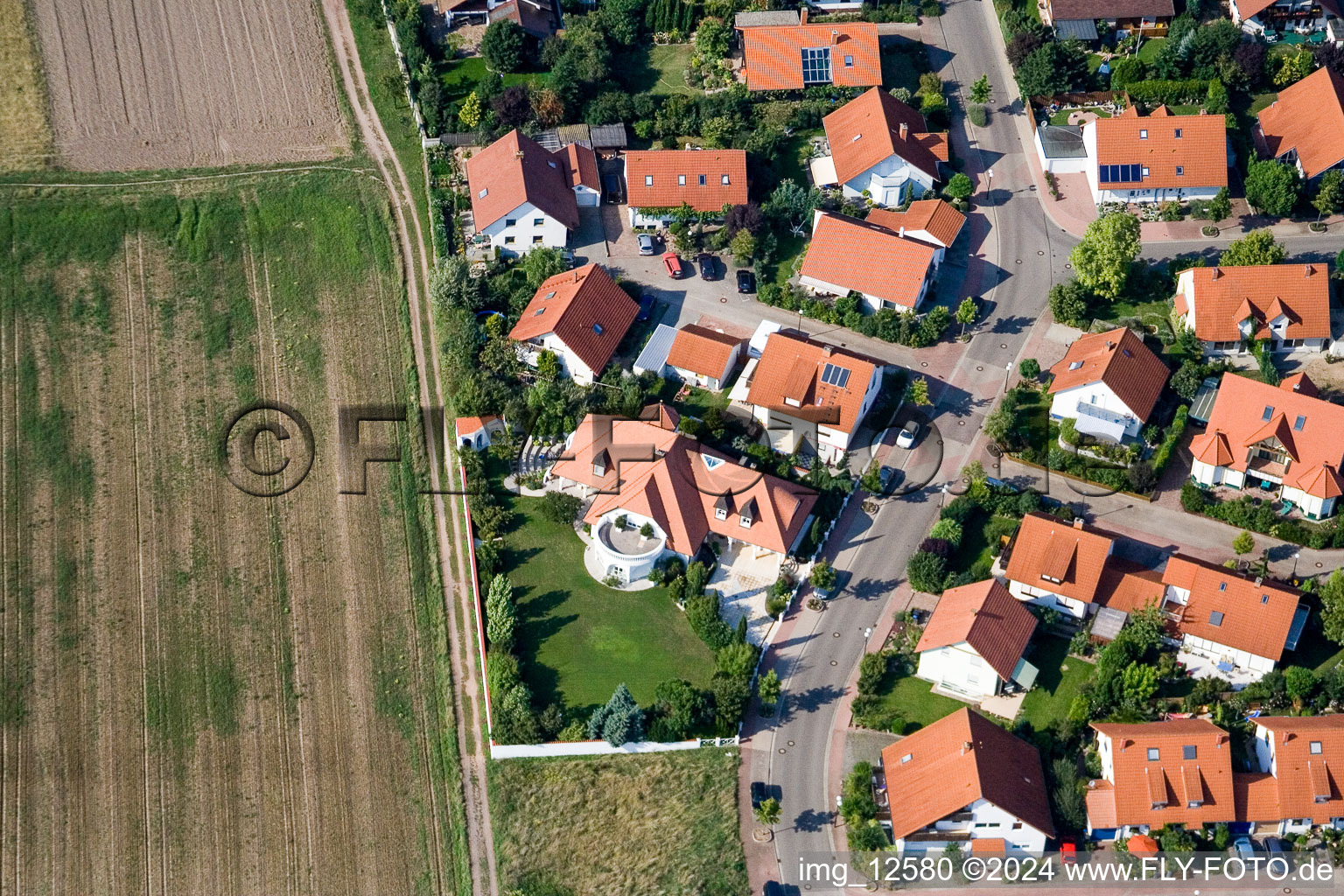 Vue aérienne de Quartier Offenbach in Offenbach an der Queich dans le département Rhénanie-Palatinat, Allemagne