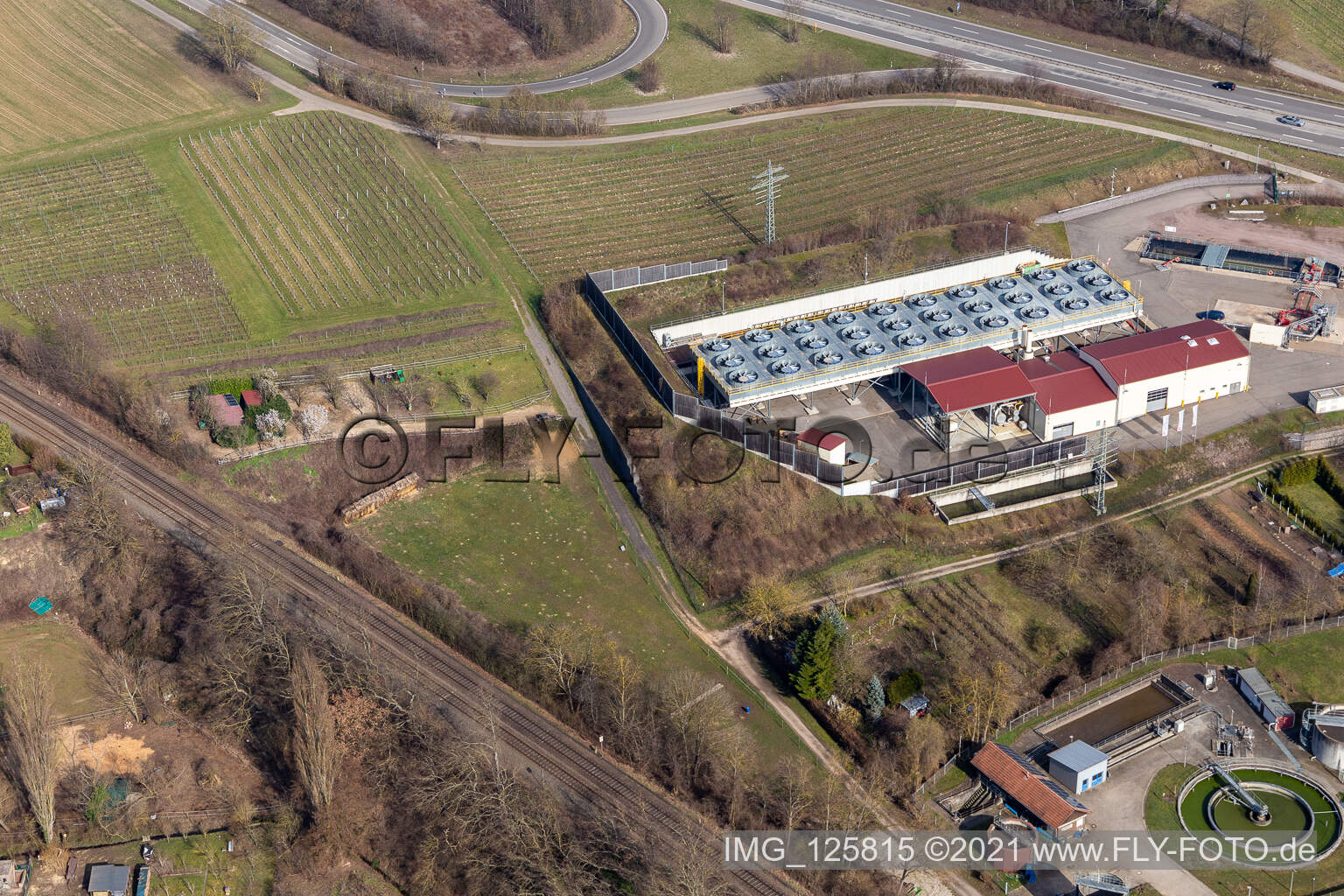 Vue aérienne de Centrale géothermique à Insheim dans le département Rhénanie-Palatinat, Allemagne