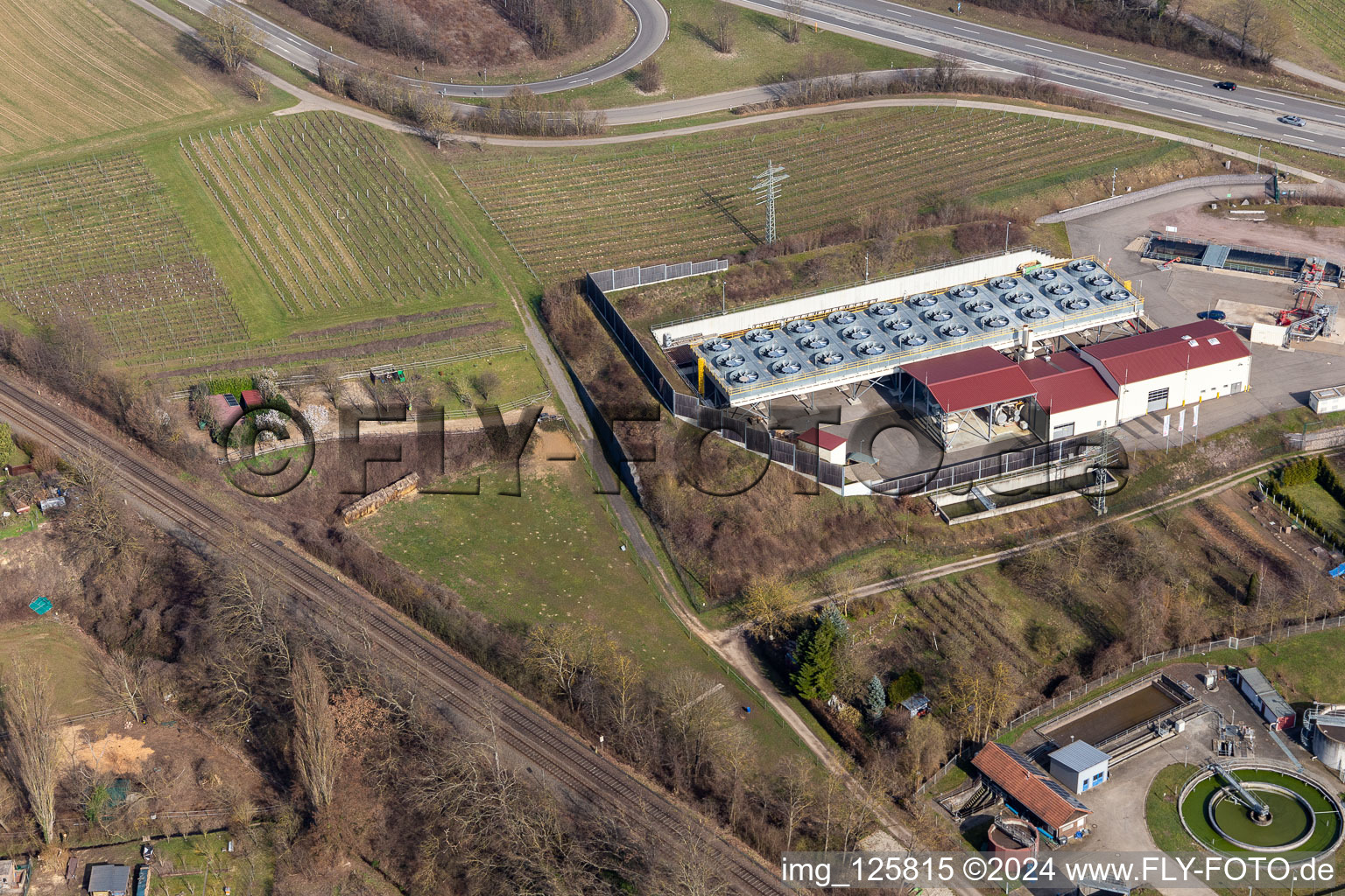 Vue aérienne de Centrale géothermique à Insheim dans le département Rhénanie-Palatinat, Allemagne