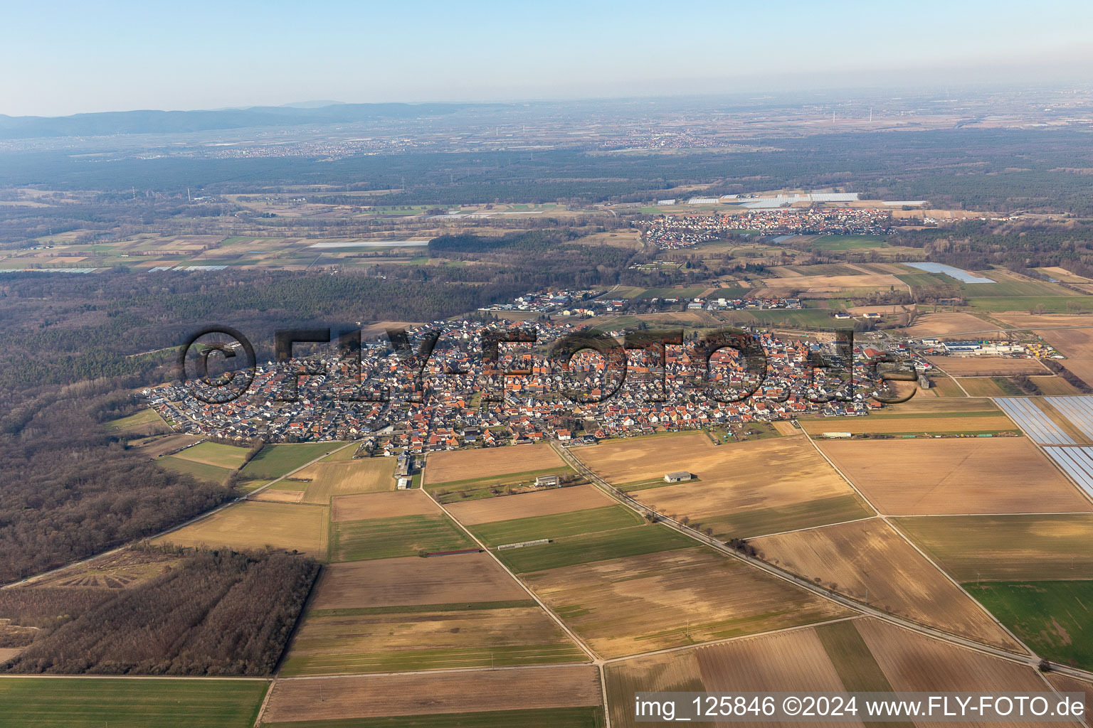 Photographie aérienne de Vue des rues et des maisons des quartiers résidentiels à Harthausen dans le département Rhénanie-Palatinat, Allemagne