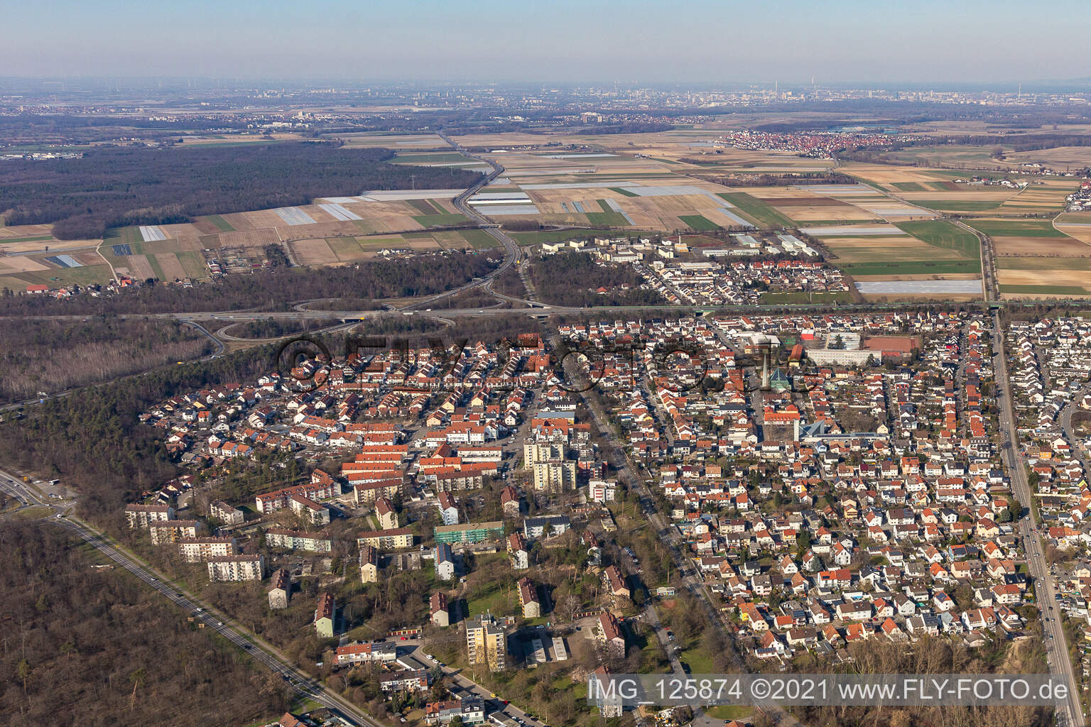 Vue aérienne de Nord à Speyer dans le département Rhénanie-Palatinat, Allemagne
