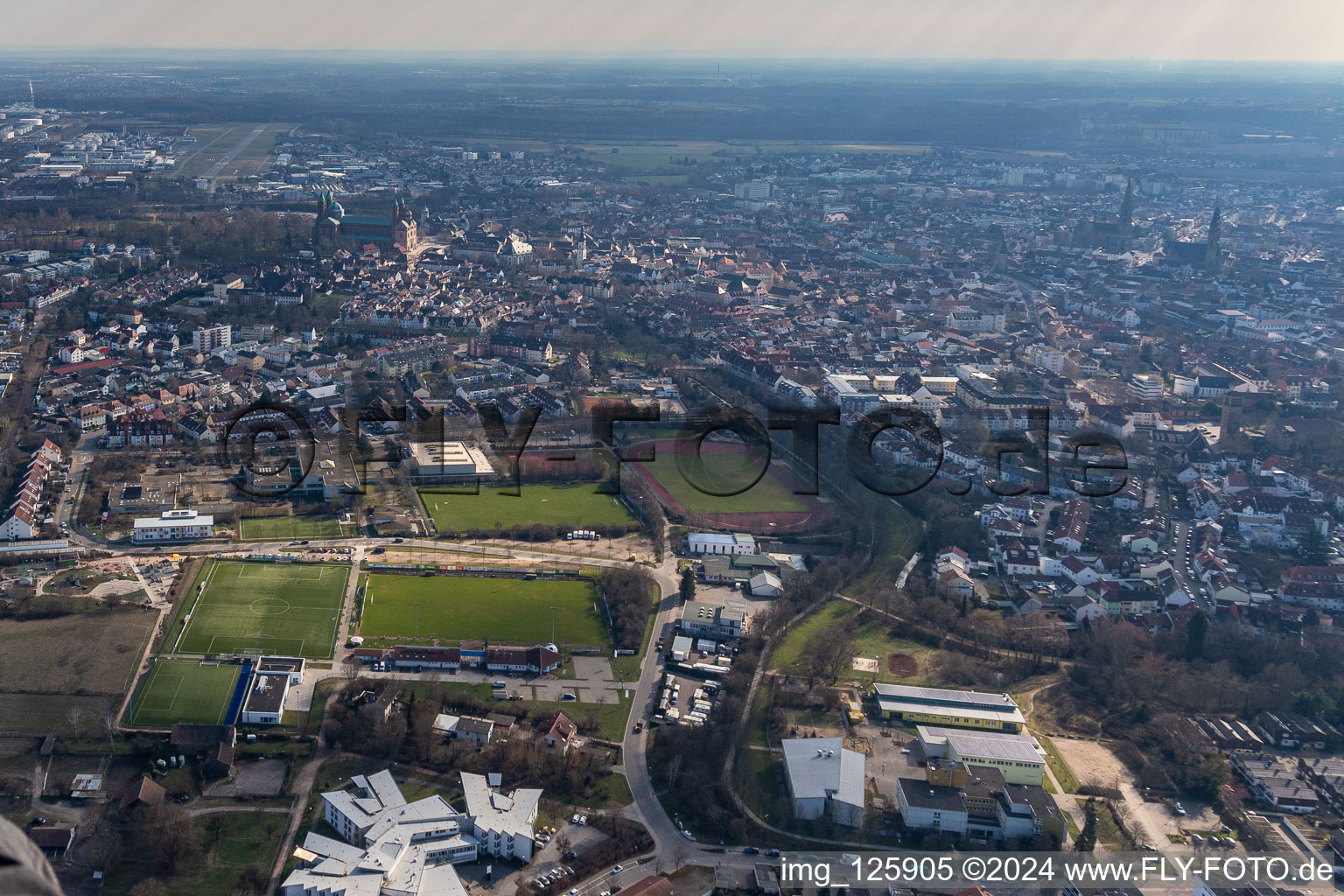 Vue aérienne de Stade Helmut Bantz à Speyer dans le département Rhénanie-Palatinat, Allemagne