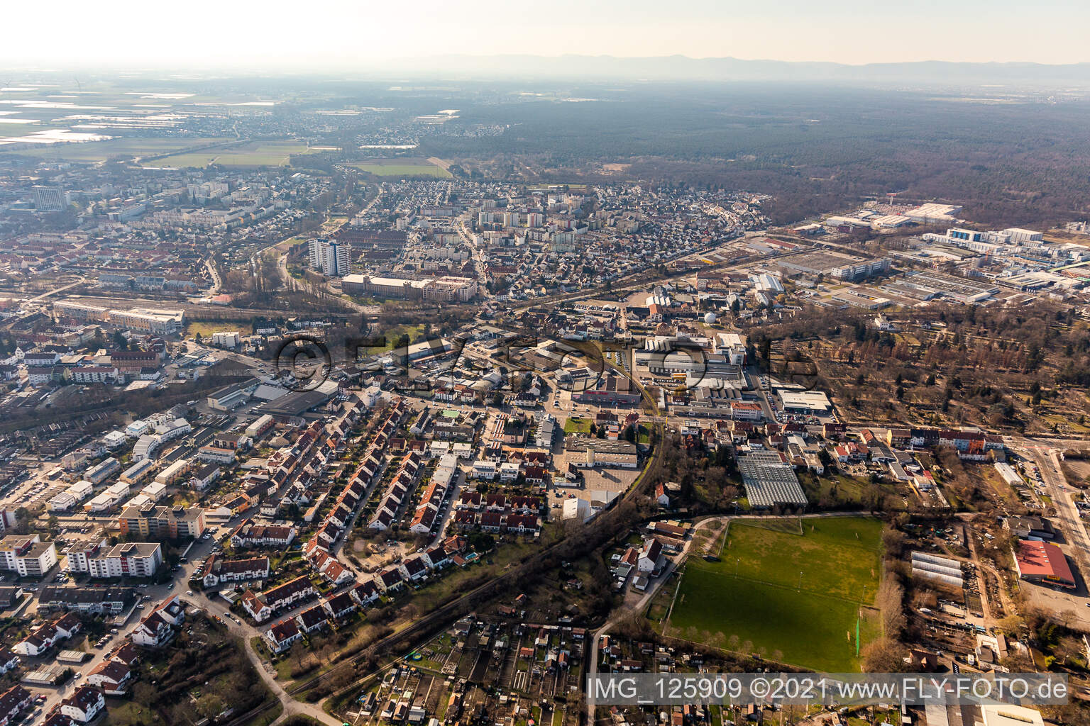 Photographie aérienne de Ouest à Speyer dans le département Rhénanie-Palatinat, Allemagne
