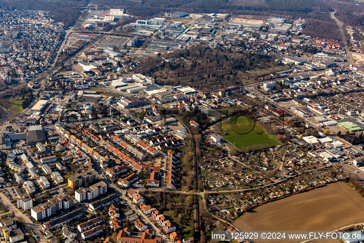 Vue oblique de Cimetière à le quartier Burgfeld in Speyer dans le département Rhénanie-Palatinat, Allemagne