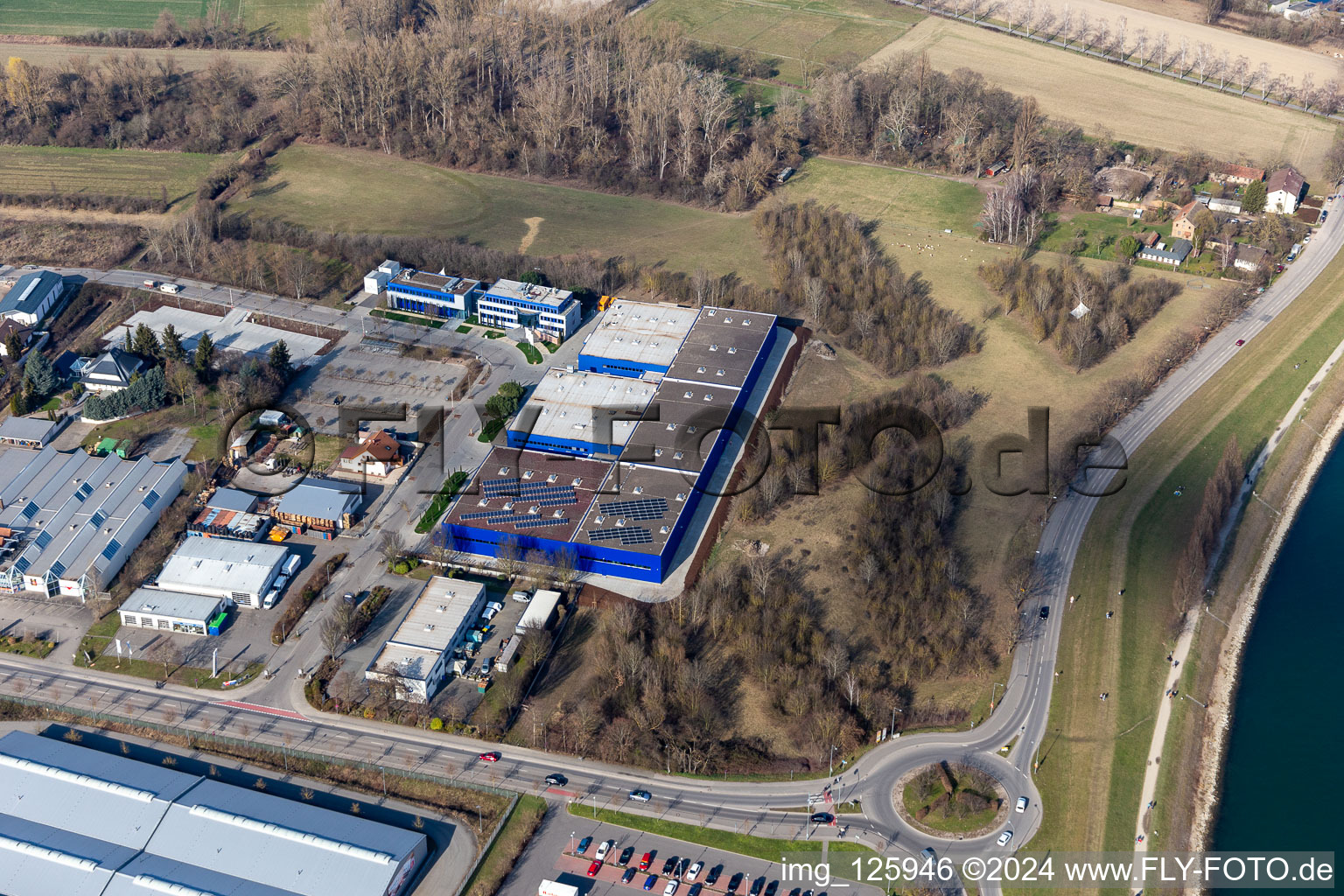 Vue aérienne de Locaux de l'usine de Fohmann & Sachon GmbH & Co. KG An d. Pâturage agricole à le quartier Ludwigshof in Speyer dans le département Rhénanie-Palatinat, Allemagne