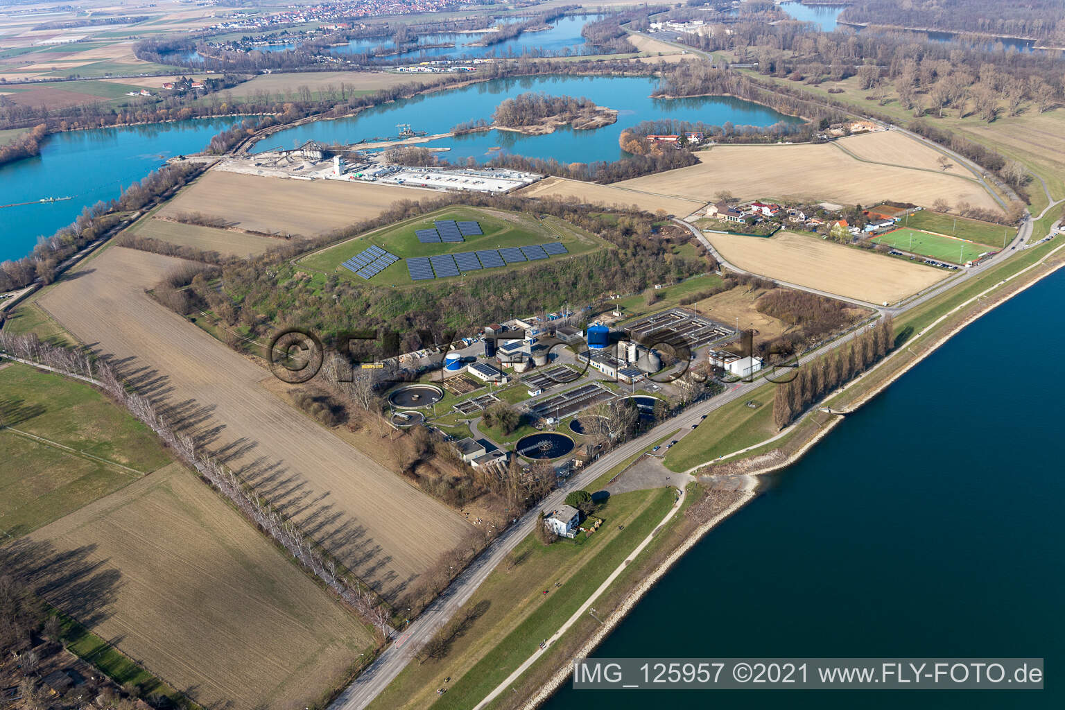 Vue aérienne de Gestion des déchets au Sonnenberg à Speyer dans le département Rhénanie-Palatinat, Allemagne