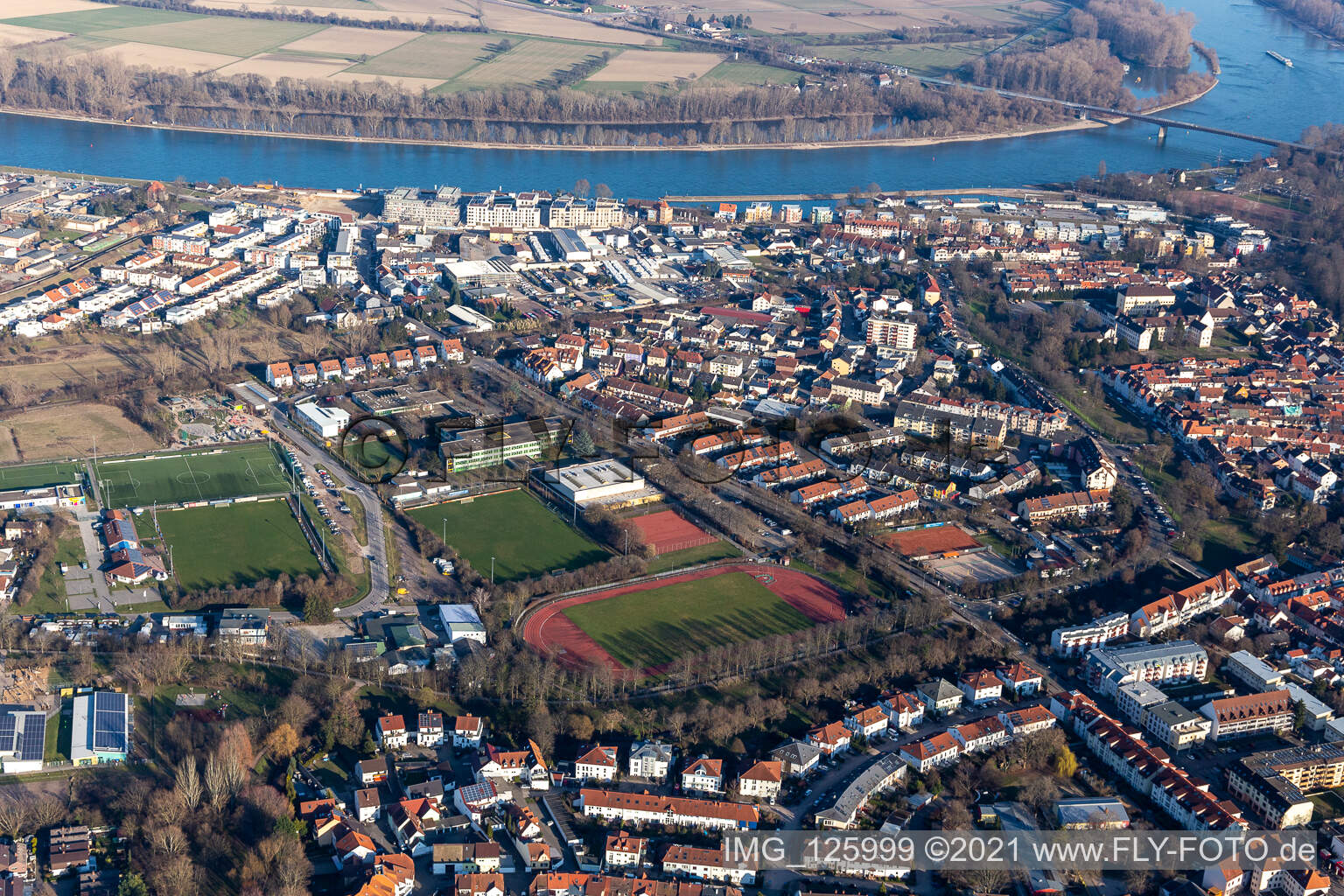 Vue aérienne de Stade Helmut Bantz à Speyer dans le département Rhénanie-Palatinat, Allemagne
