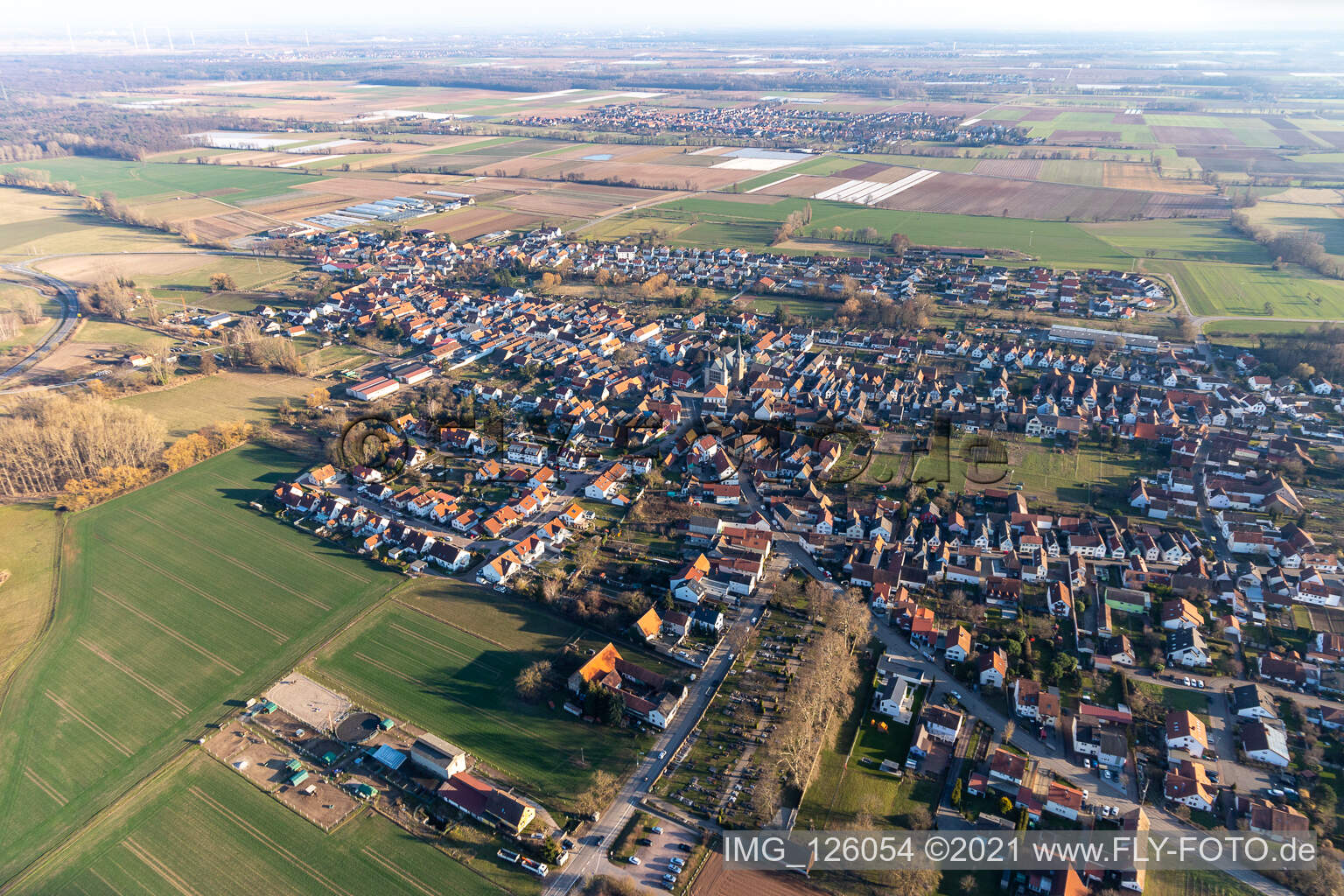 Quartier Geinsheim in Neustadt an der Weinstraße dans le département Rhénanie-Palatinat, Allemagne vue d'en haut