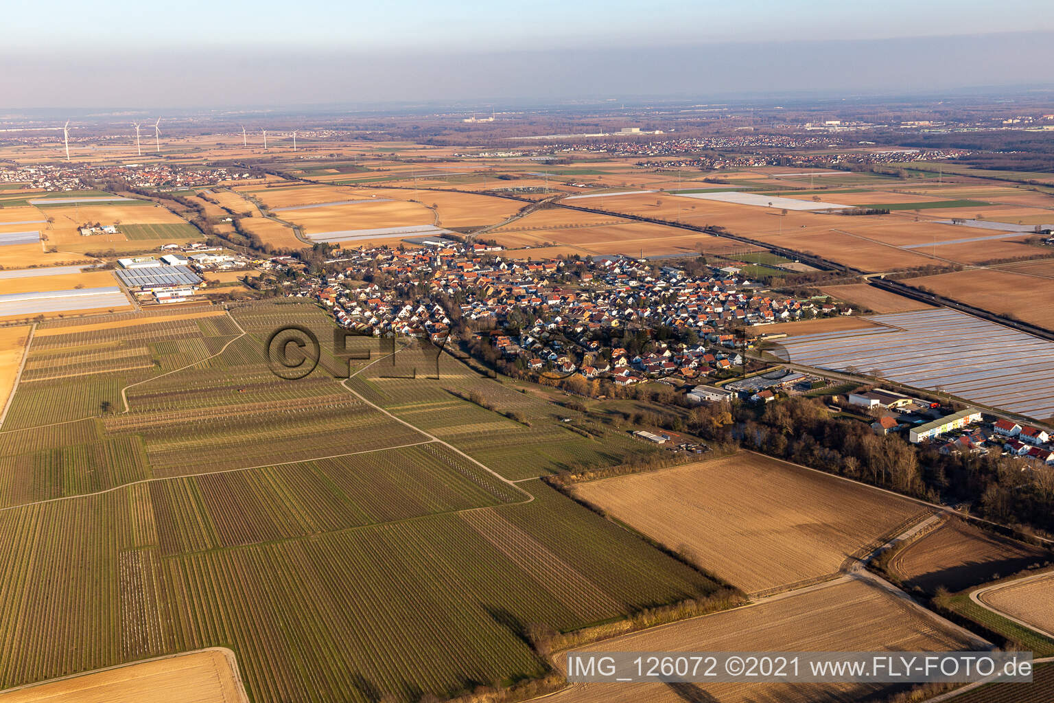Enregistrement par drone de Weingarten dans le département Rhénanie-Palatinat, Allemagne