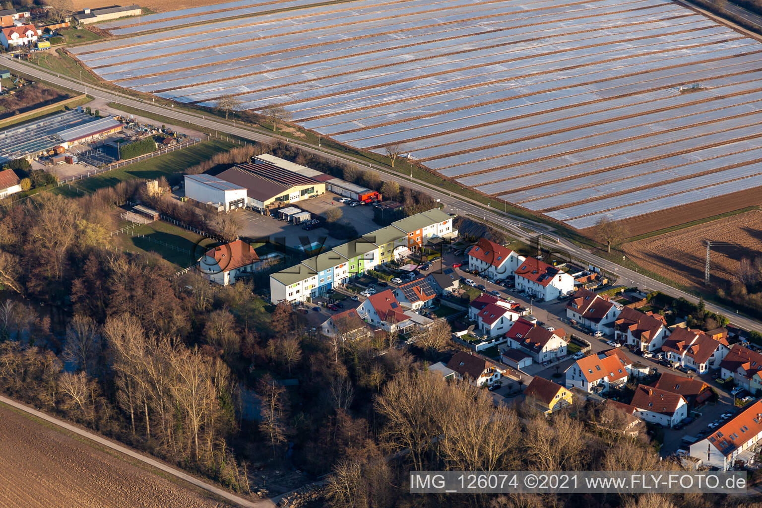 Weingarten dans le département Rhénanie-Palatinat, Allemagne du point de vue du drone