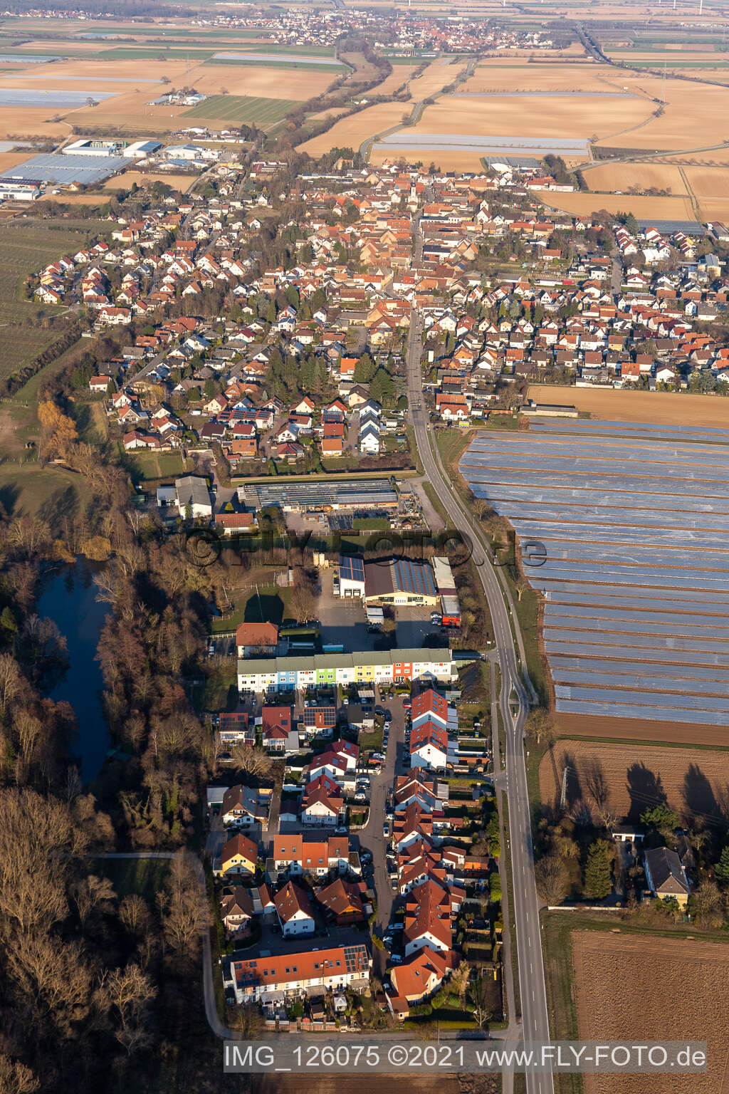 Weingarten dans le département Rhénanie-Palatinat, Allemagne d'un drone