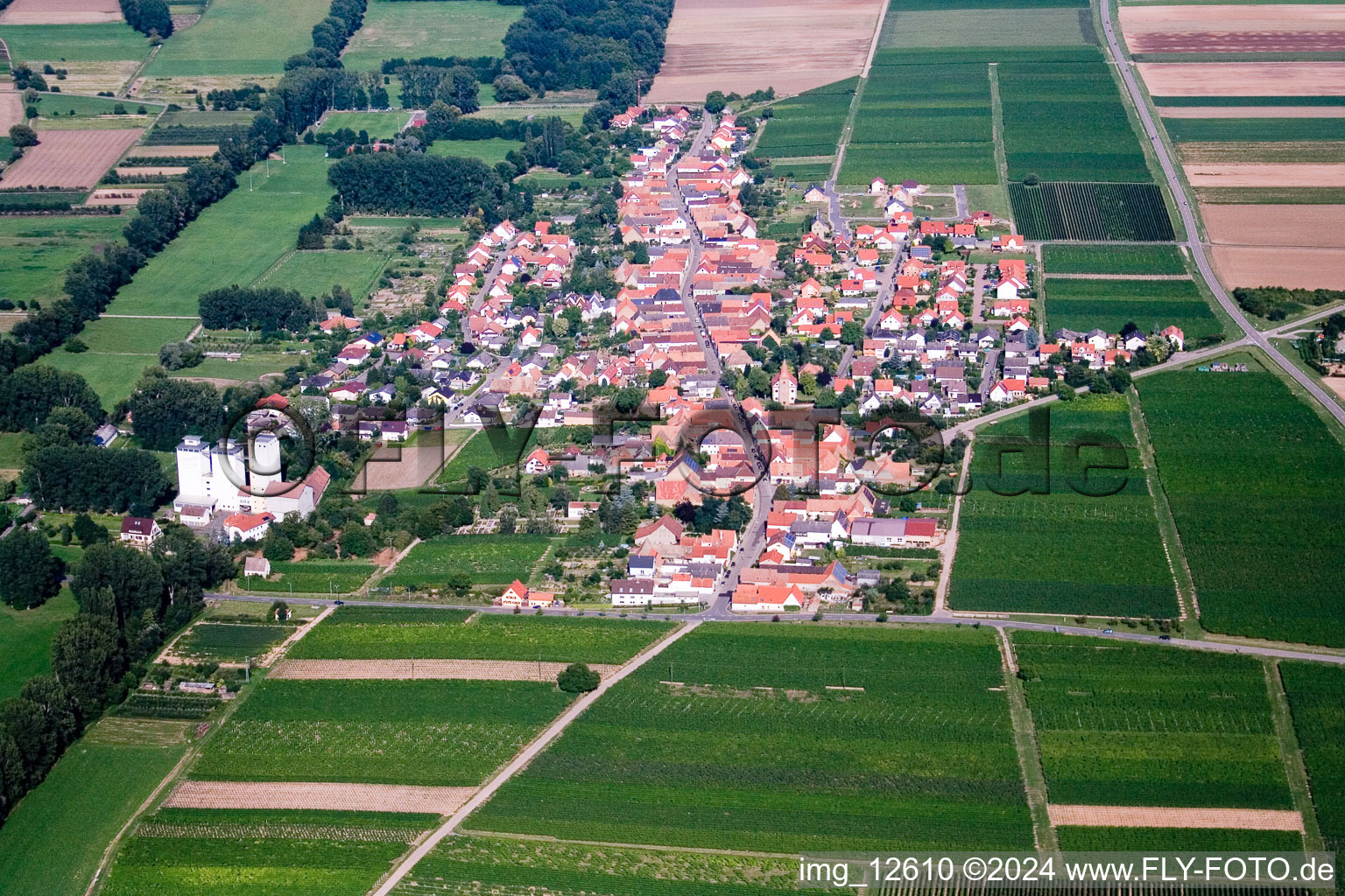 Freimersheim dans le département Rhénanie-Palatinat, Allemagne vue du ciel