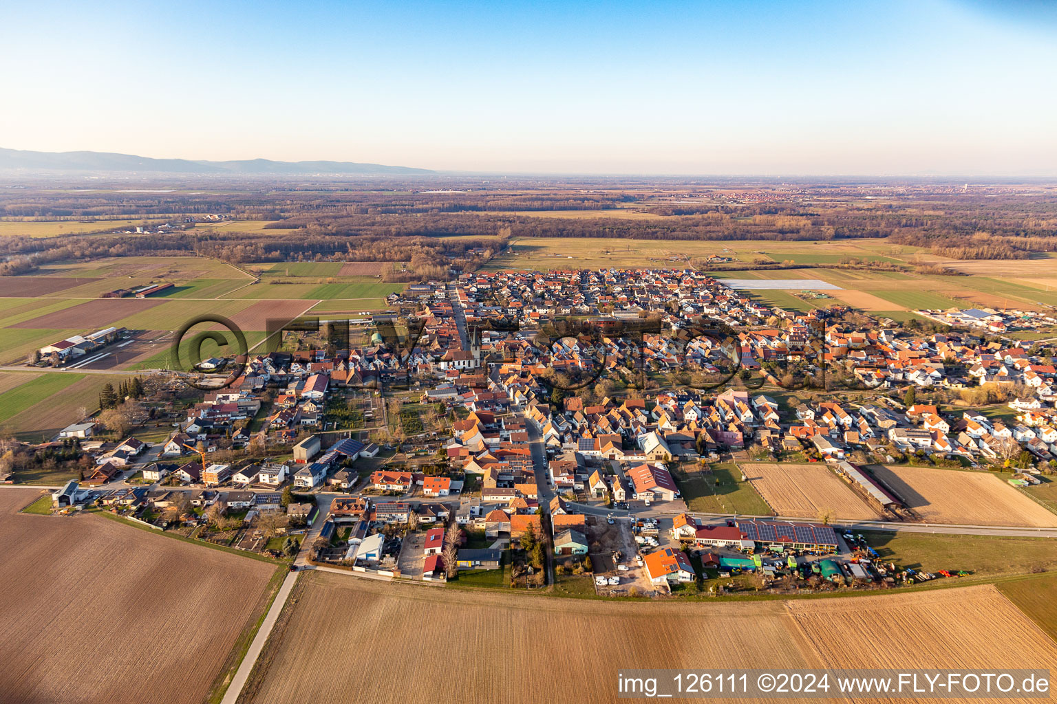 Photographie aérienne de Champs agricoles et surfaces utilisables à le quartier Ottersheim in Ottersheim bei Landau dans le département Rhénanie-Palatinat, Allemagne