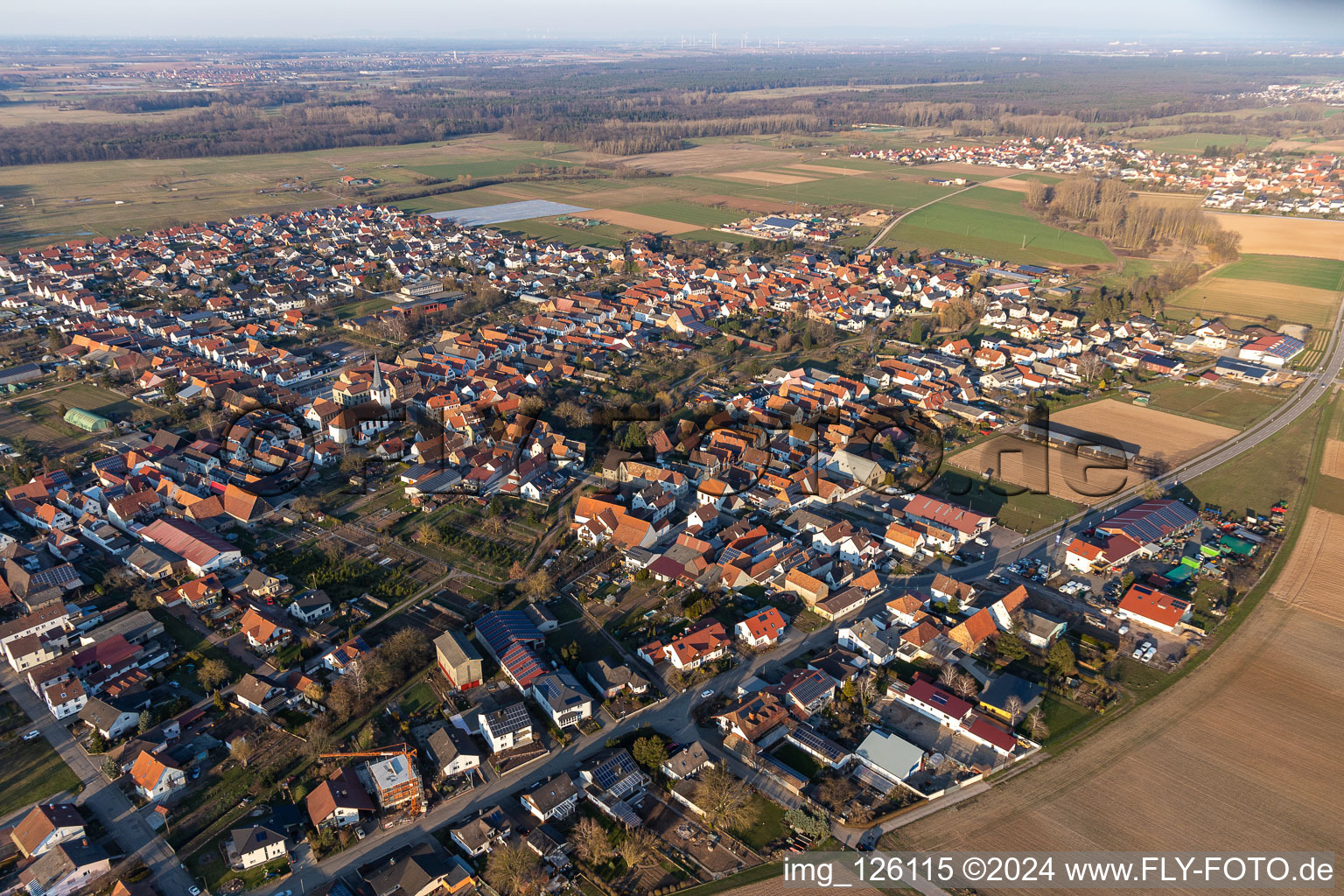 Vue oblique de Quartier Ottersheim in Ottersheim bei Landau dans le département Rhénanie-Palatinat, Allemagne