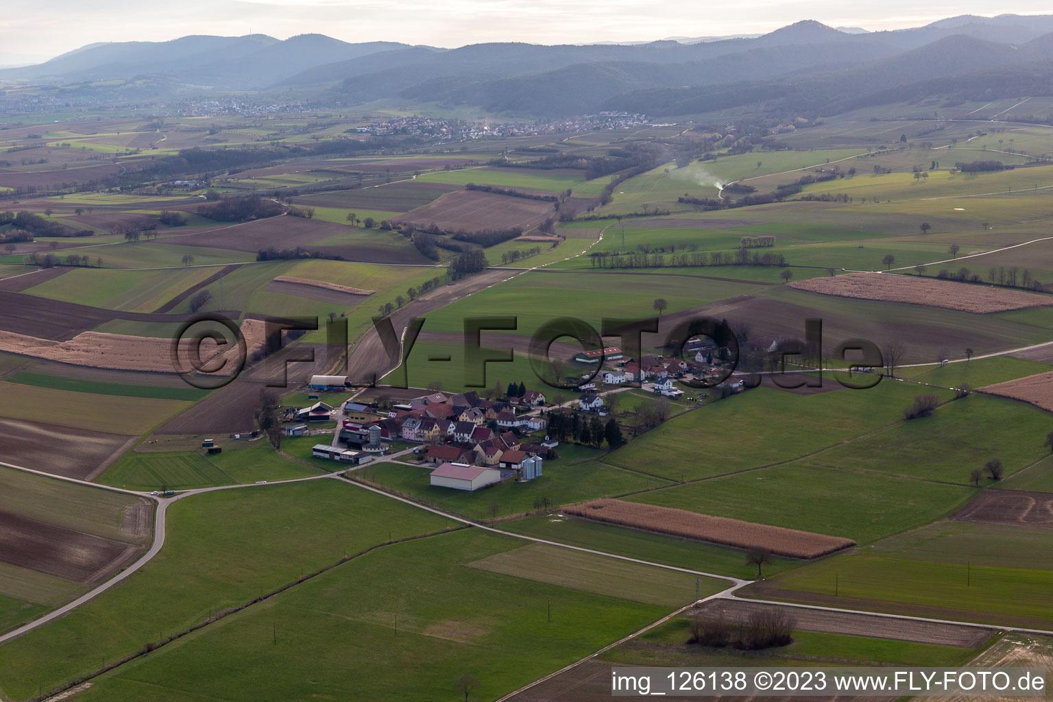 Vue d'oiseau de Quartier Deutschhof in Kapellen-Drusweiler dans le département Rhénanie-Palatinat, Allemagne