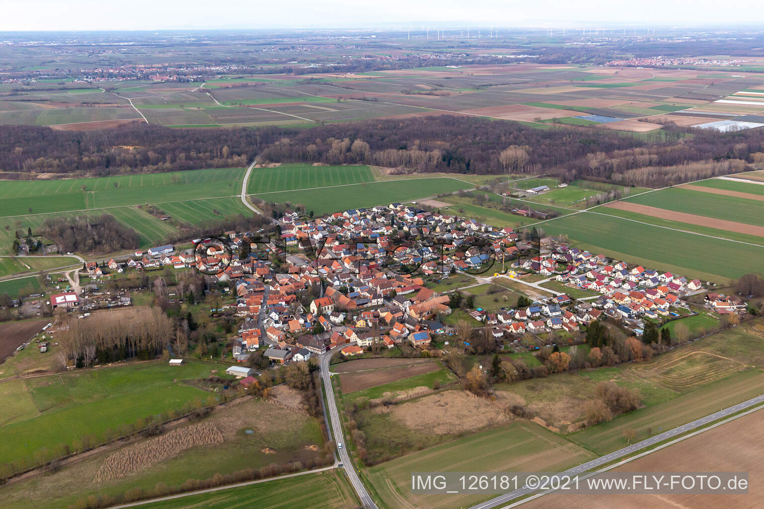 Barbelroth dans le département Rhénanie-Palatinat, Allemagne vue d'en haut