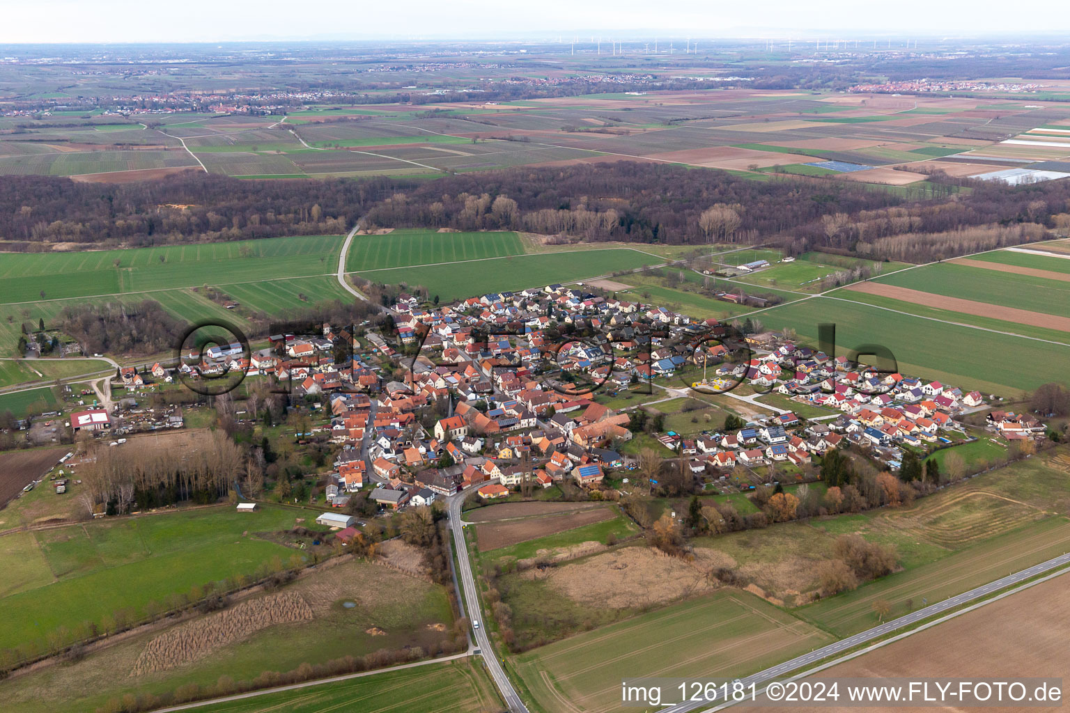 Barbelroth dans le département Rhénanie-Palatinat, Allemagne hors des airs