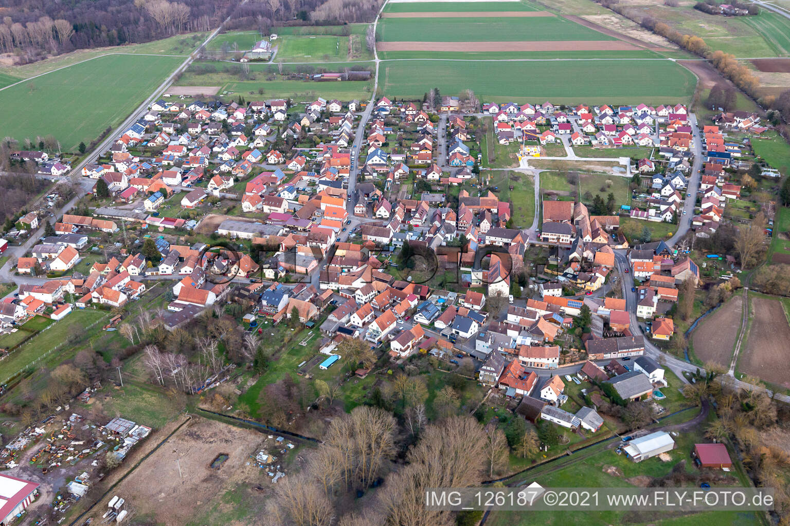 Vue oblique de Oberhausen dans le département Rhénanie-Palatinat, Allemagne