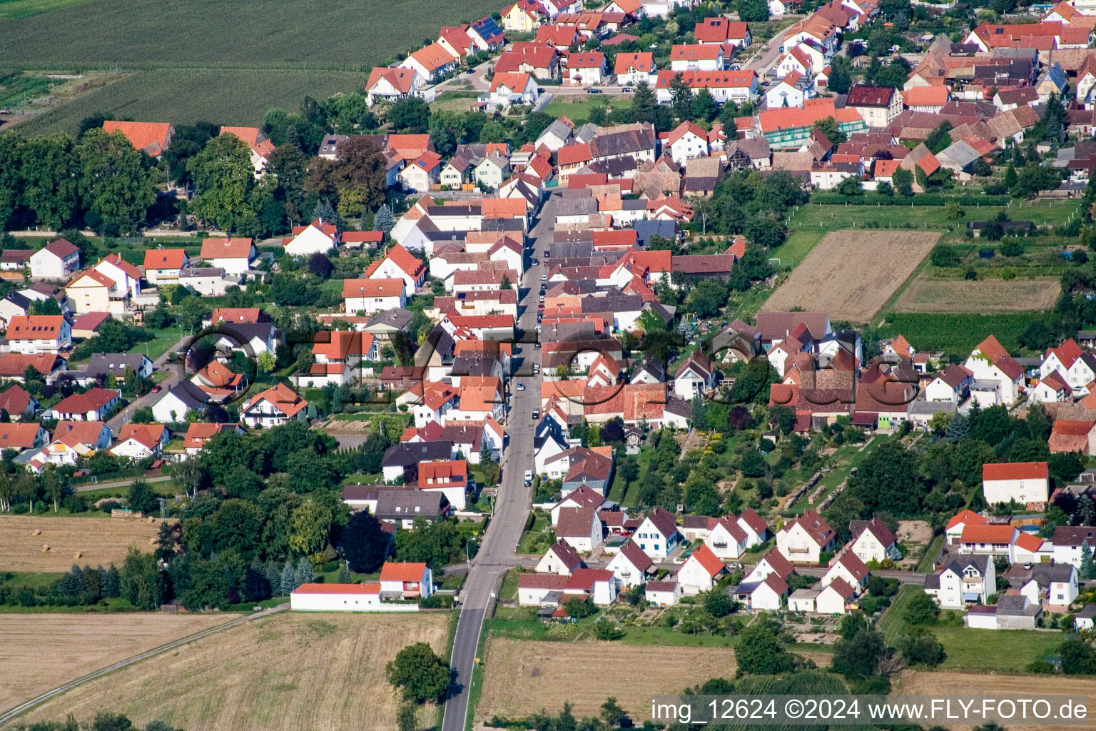 Vue aérienne de Rue Duttweiler à le quartier Geinsheim in Neustadt an der Weinstraße dans le département Rhénanie-Palatinat, Allemagne