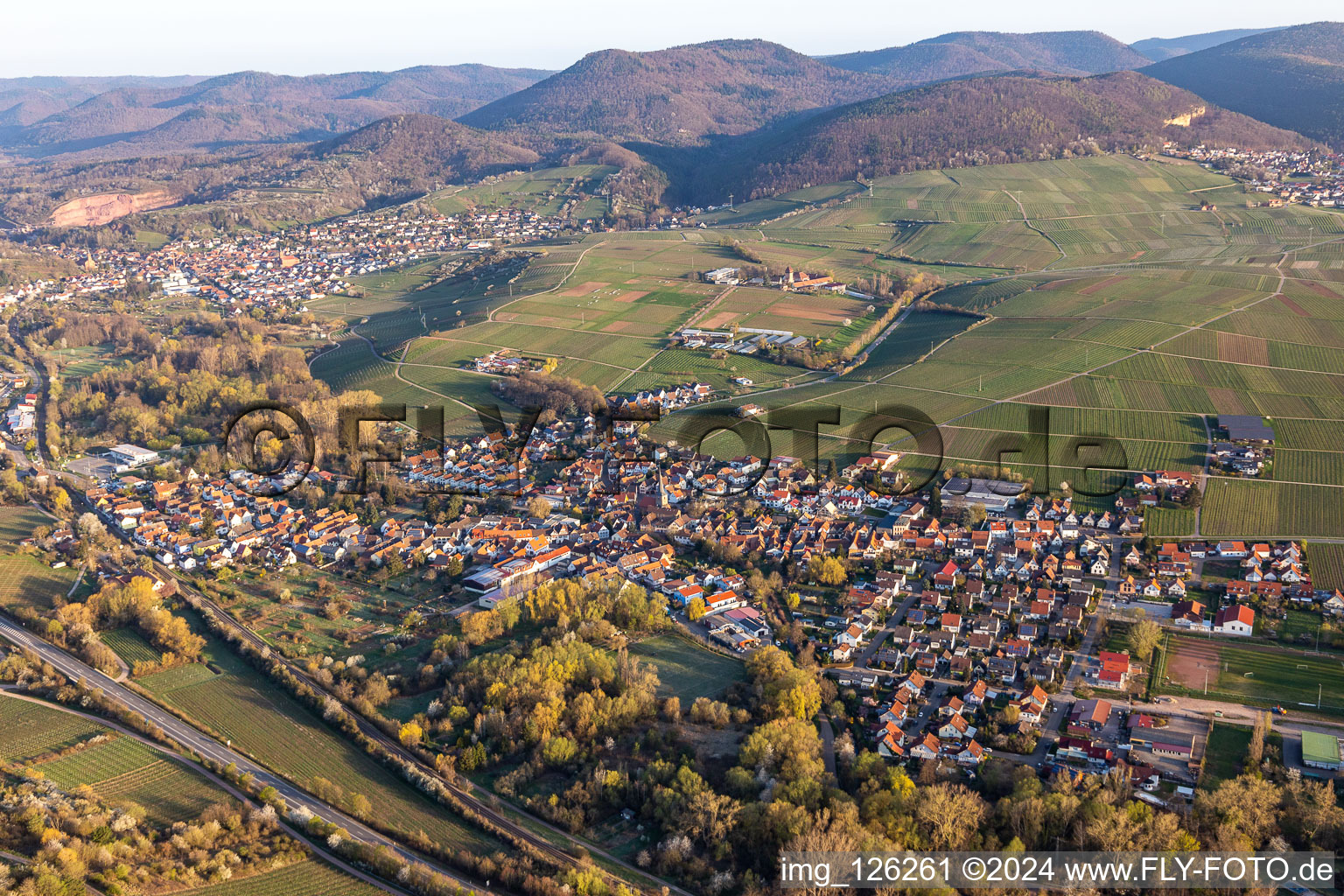 Siebeldingen dans le département Rhénanie-Palatinat, Allemagne vu d'un drone