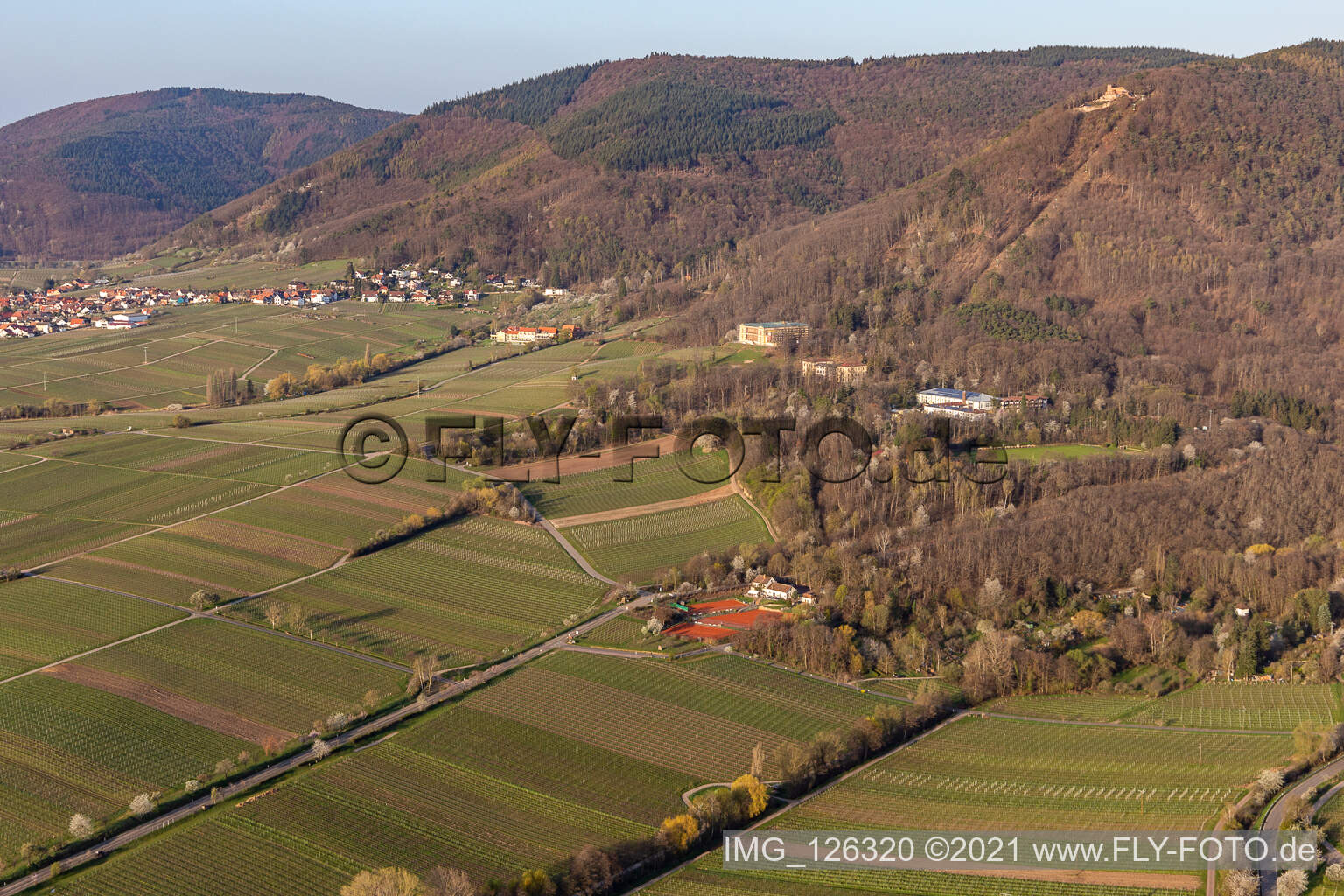 Château de la Villa Ludwigshöhe à Edenkoben dans le département Rhénanie-Palatinat, Allemagne d'en haut