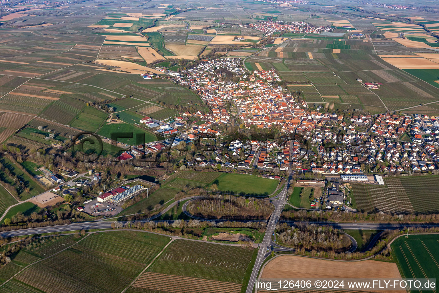 Photographie aérienne de Centrale géothermique à Insheim dans le département Rhénanie-Palatinat, Allemagne