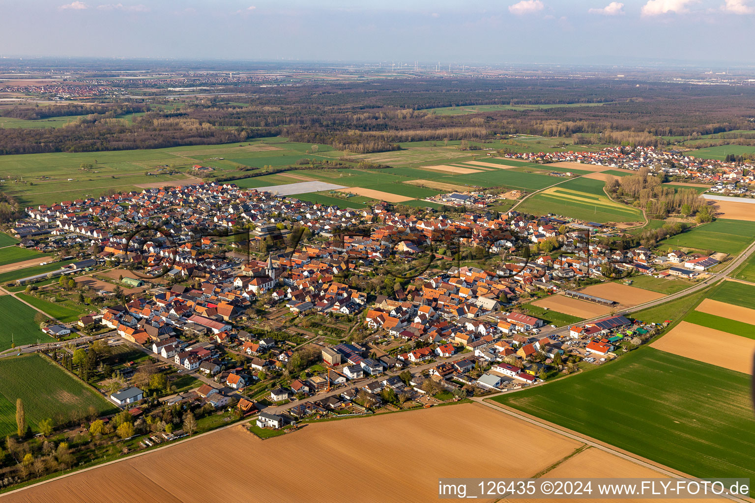 Quartier Ottersheim in Ottersheim bei Landau dans le département Rhénanie-Palatinat, Allemagne d'en haut