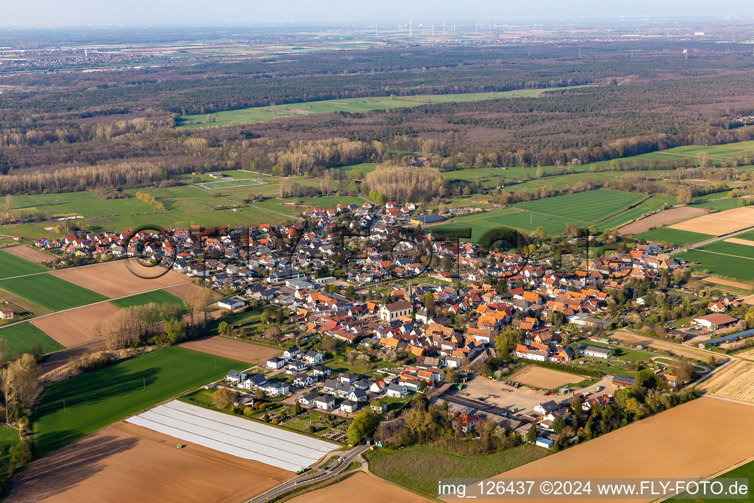 Knittelsheim dans le département Rhénanie-Palatinat, Allemagne d'en haut