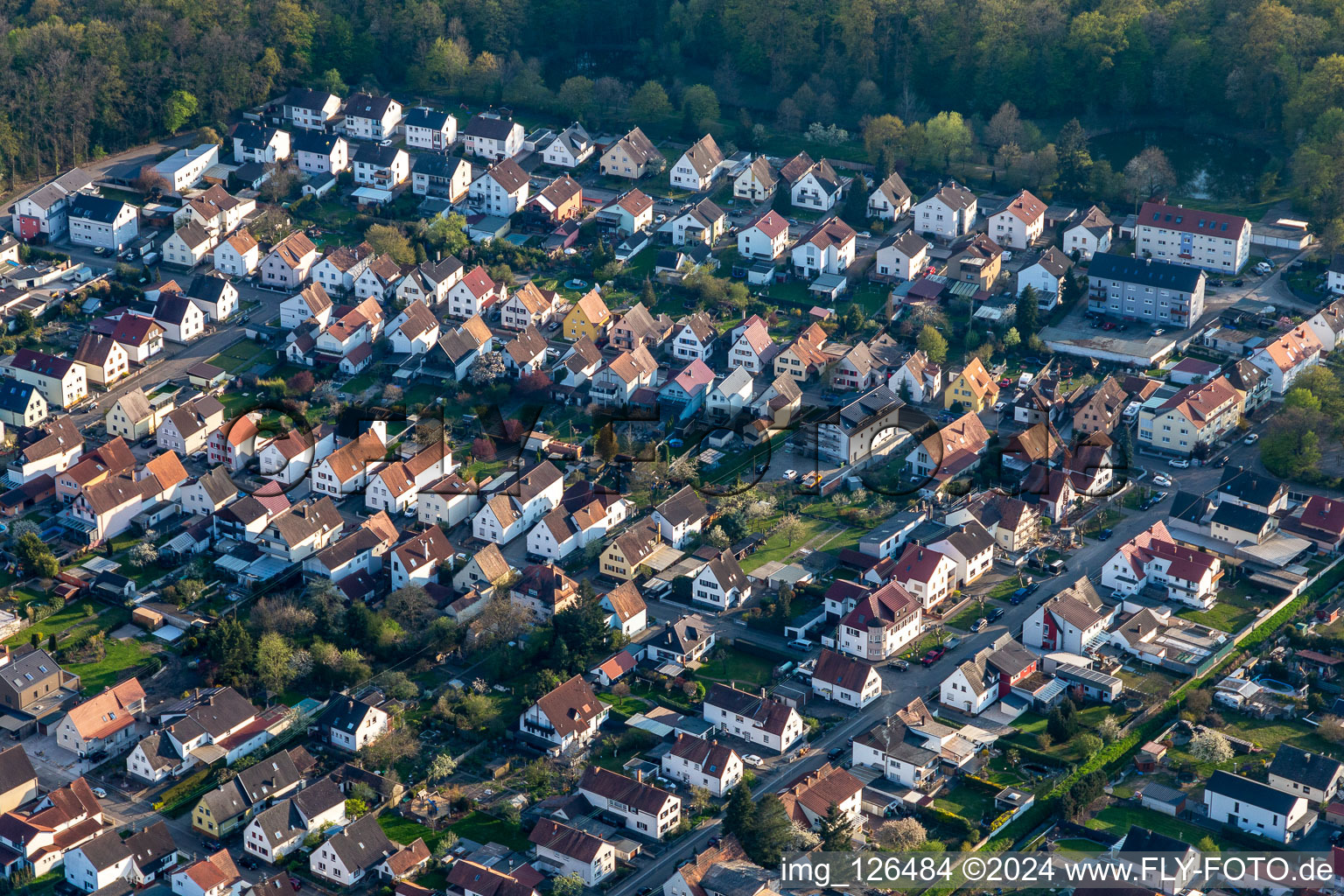 Vue aérienne de Cité-jardin à Kandel dans le département Rhénanie-Palatinat, Allemagne