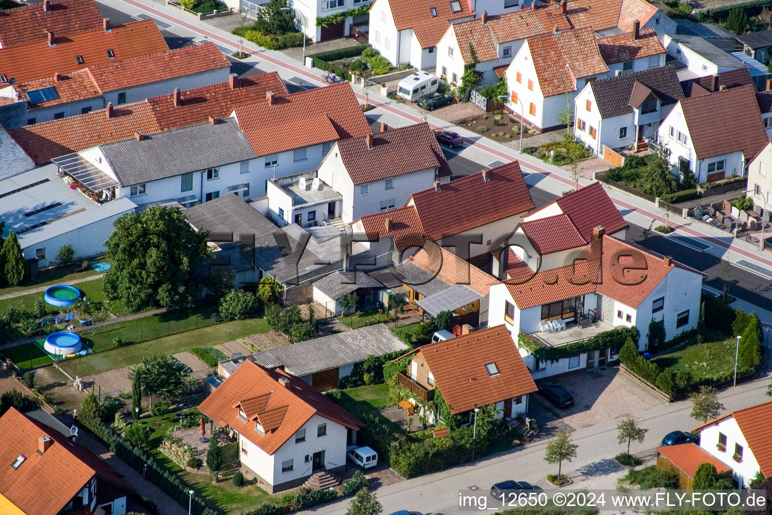 Photographie aérienne de Haßloch dans le département Rhénanie-Palatinat, Allemagne