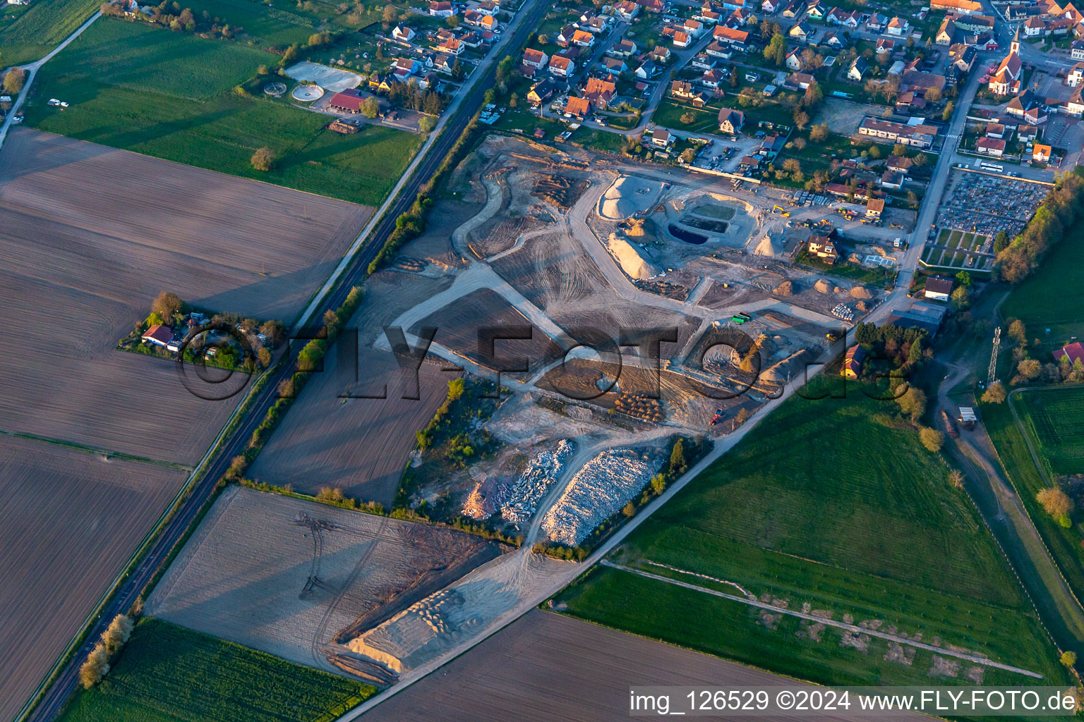 Vue aérienne de Sessenheim dans le département Bas Rhin, France