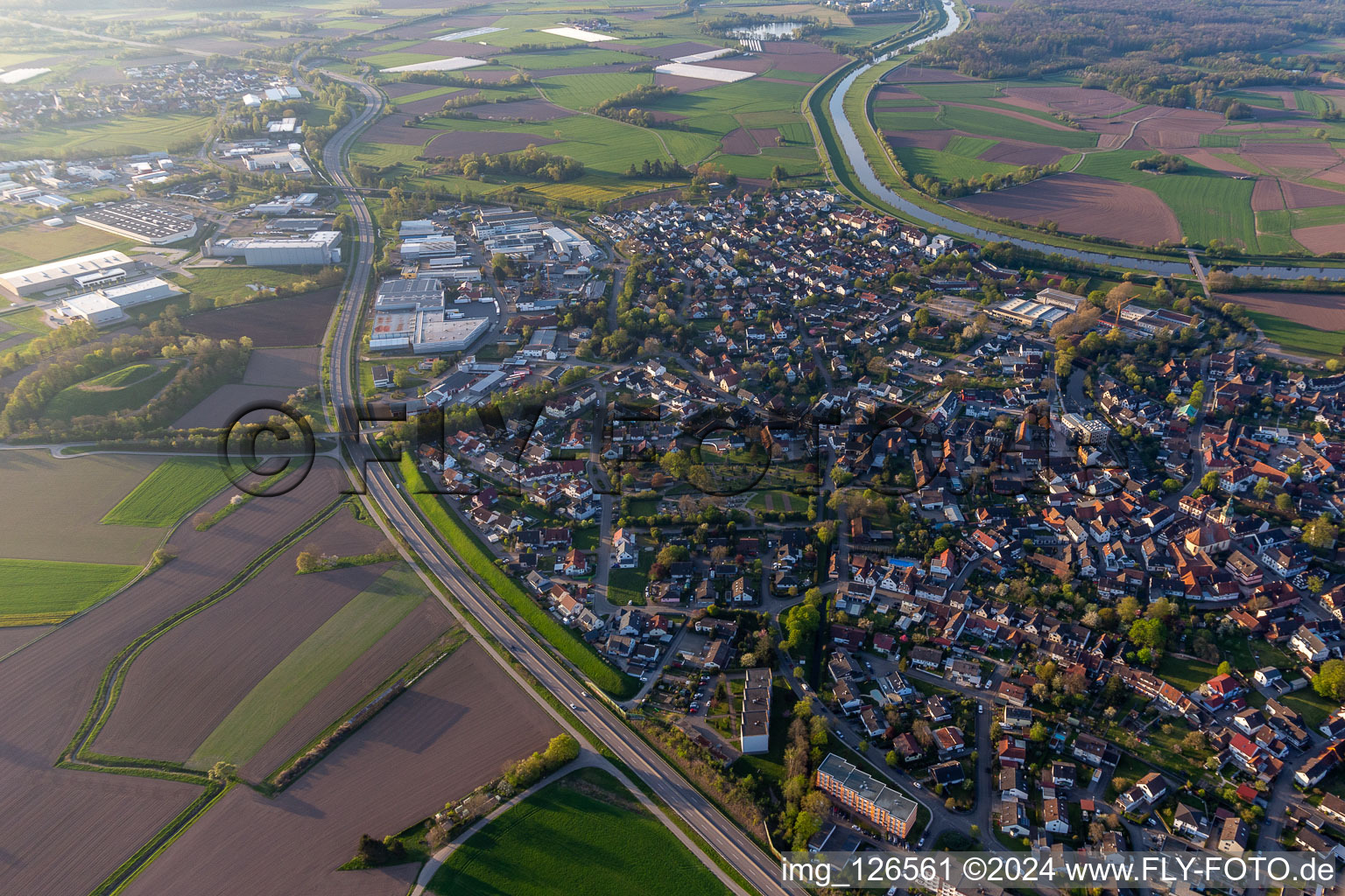 Vue oblique de Willstätt dans le département Bade-Wurtemberg, Allemagne