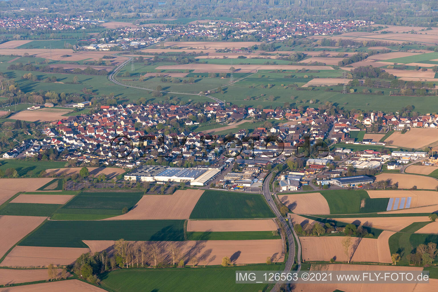 Willstätt dans le département Bade-Wurtemberg, Allemagne hors des airs
